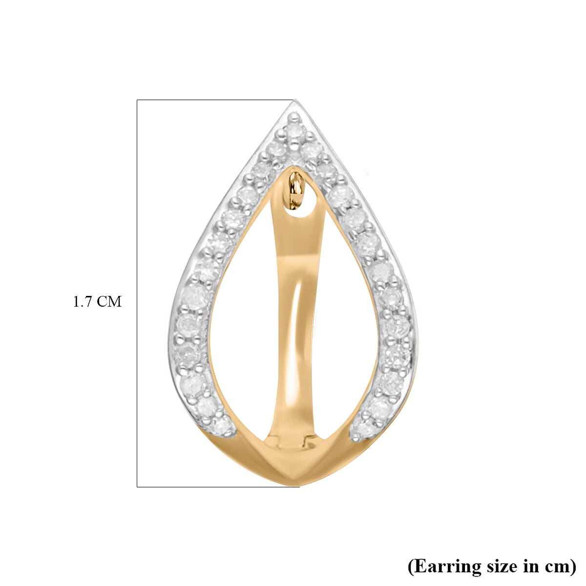 Designer  Inspired- 9K Yellow Gold Diamond Earrings 0.25 Ct.