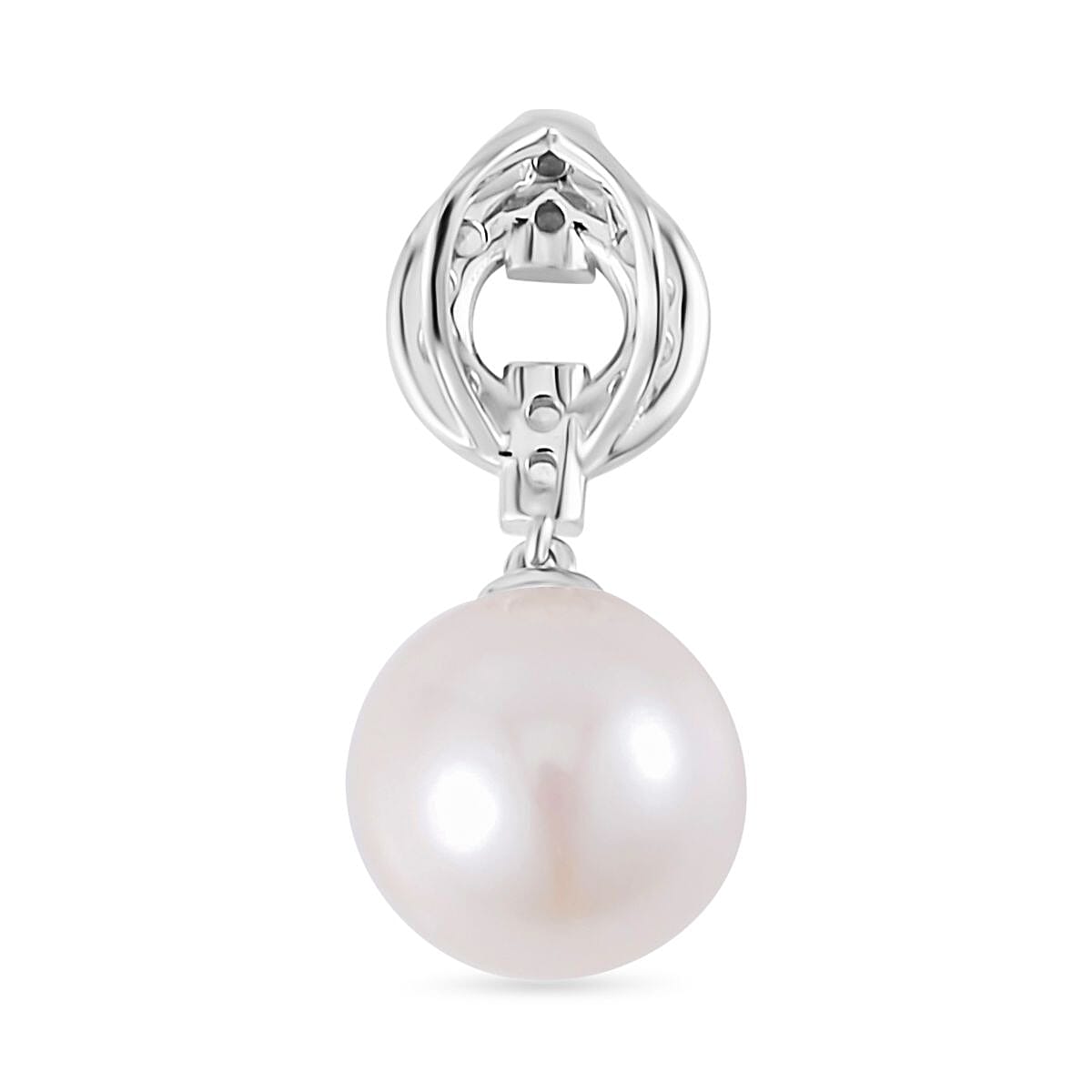 White Edison pearl, round nestled inside a sterling silver leaf with sterling silver chain, beautiful hotsell luster pearl