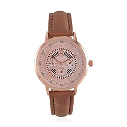 STRADA Japanese Movement Watch Alloy Case, With Literal Dial and PU Strap