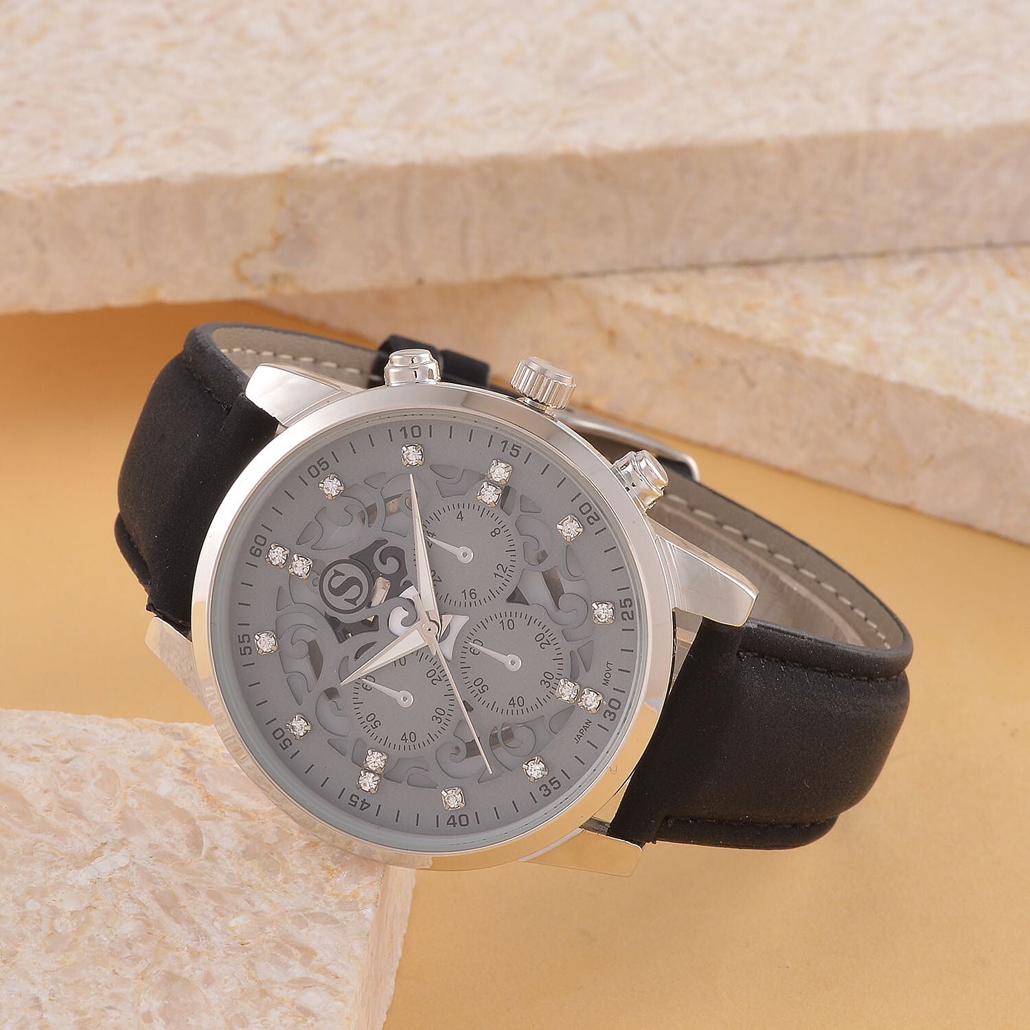 White Crystal Watch Pure - Natural - Leather - Standard