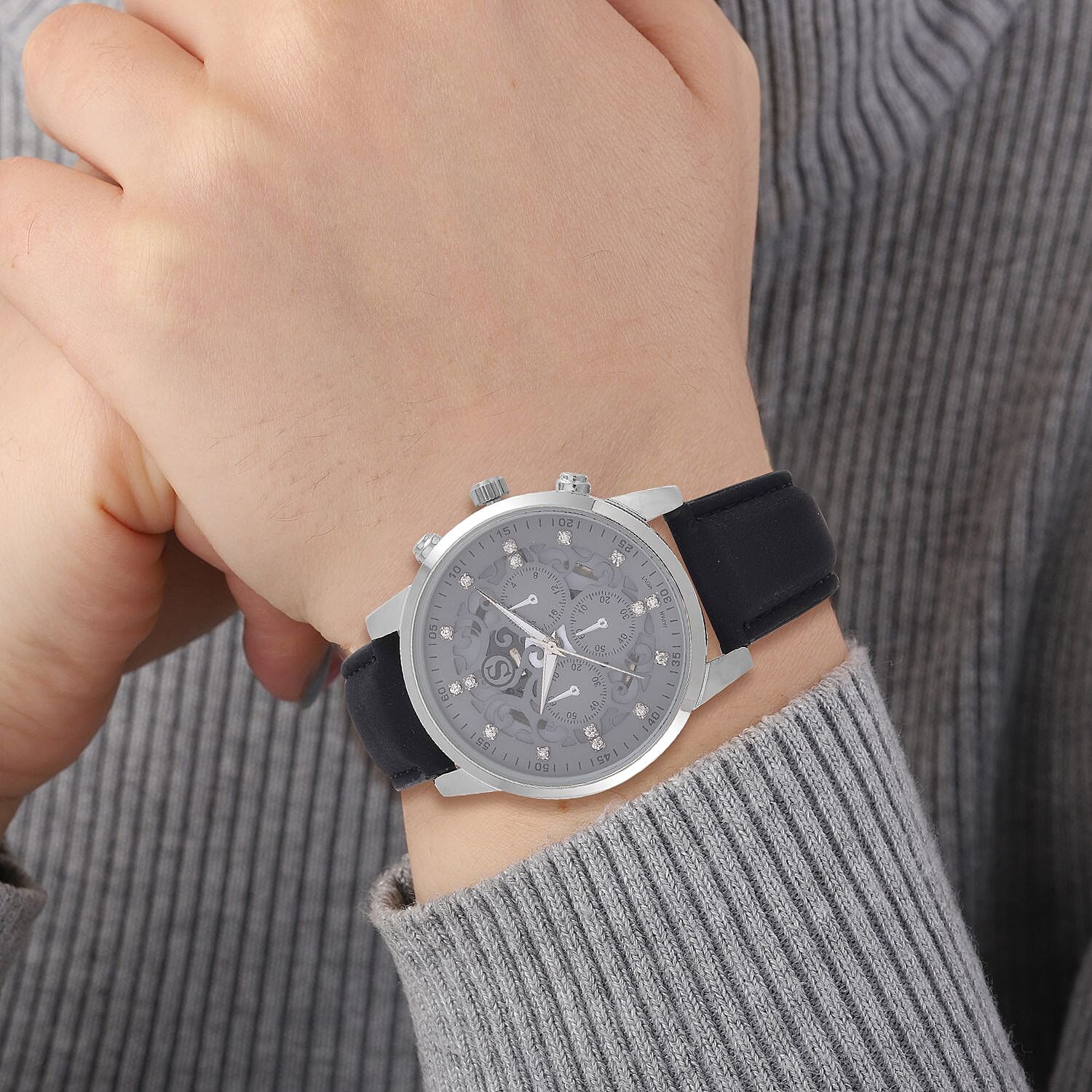 White Crystal Watch Pure - Natural - Leather - Standard