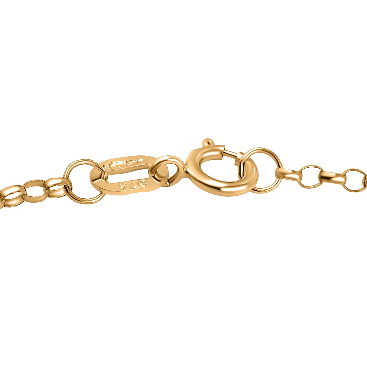 9K Yellow Round Belcher Heart Gold Bracelet (Size - 7)