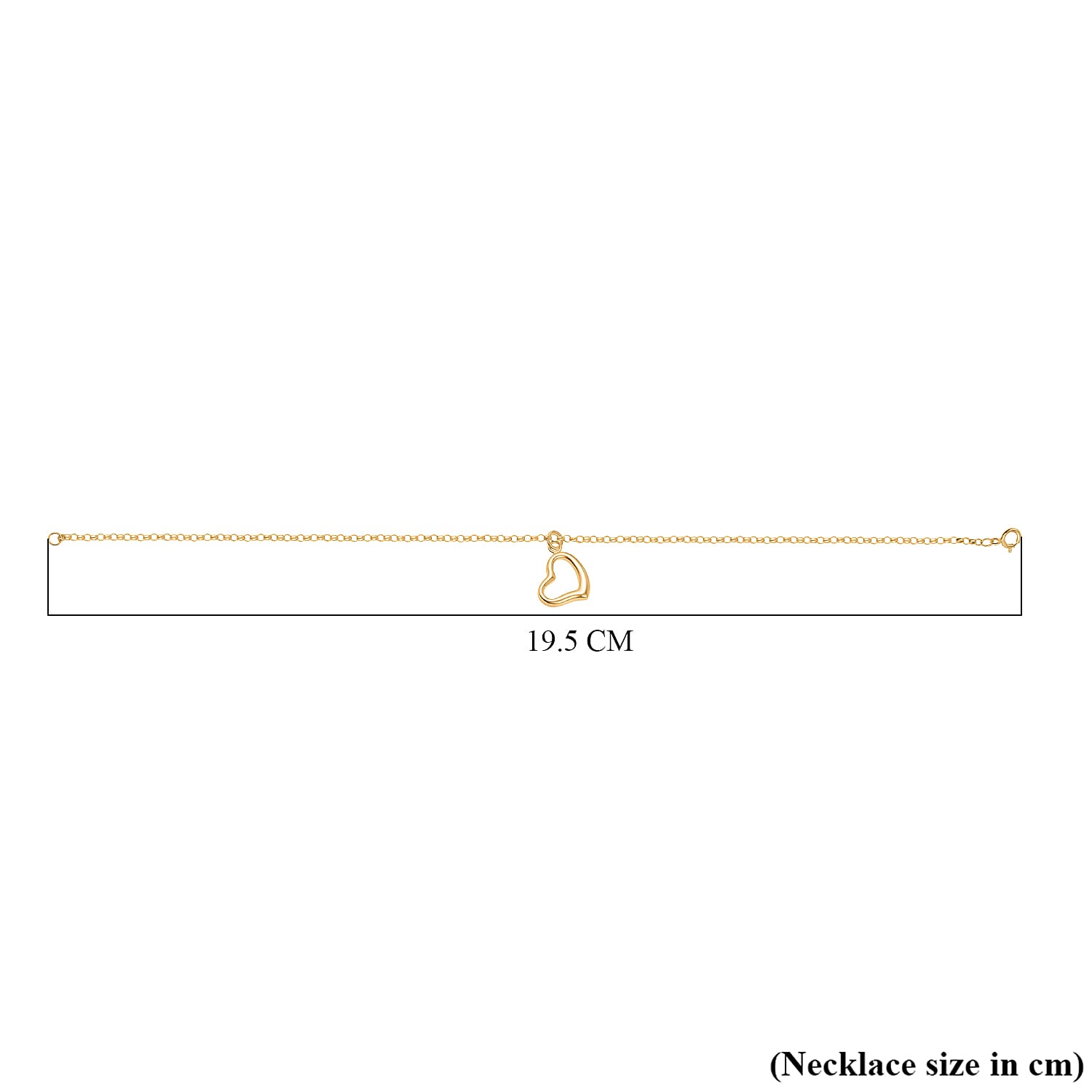 9K Yellow Round Belcher Heart Gold Bracelet (Size - 7)