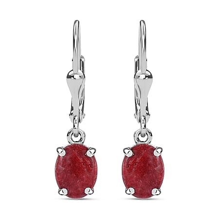 Thulite  Earring  Sterling Silver 3.00 ct  3.198  Ct.