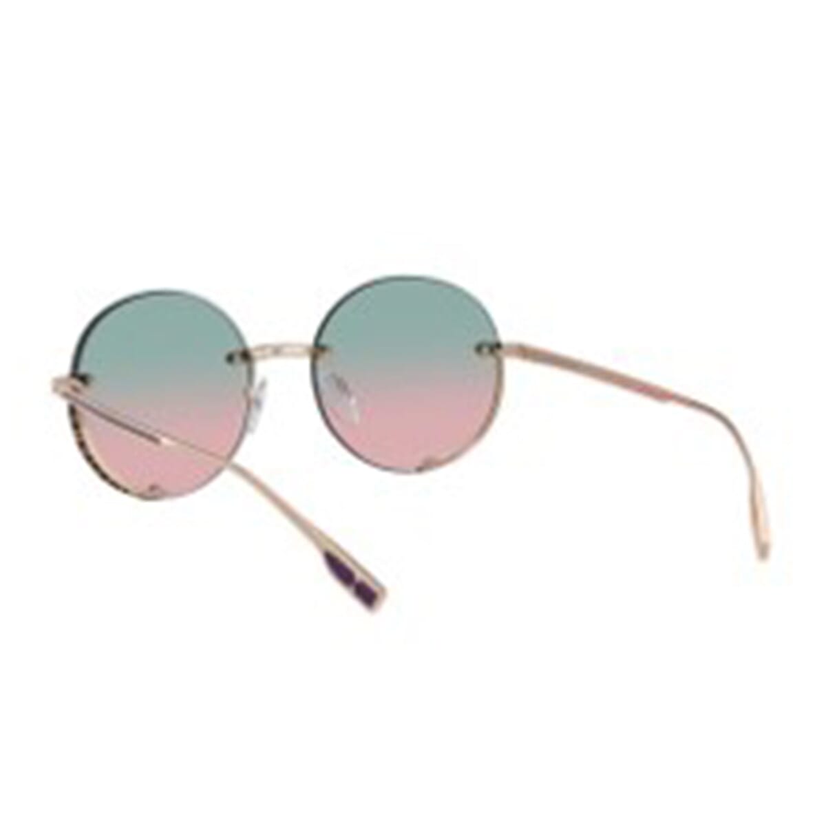 Designer Closeout Buy- BVLGARI  Sunglasses Rimless Gold Frame with - Pink & Blue Lens