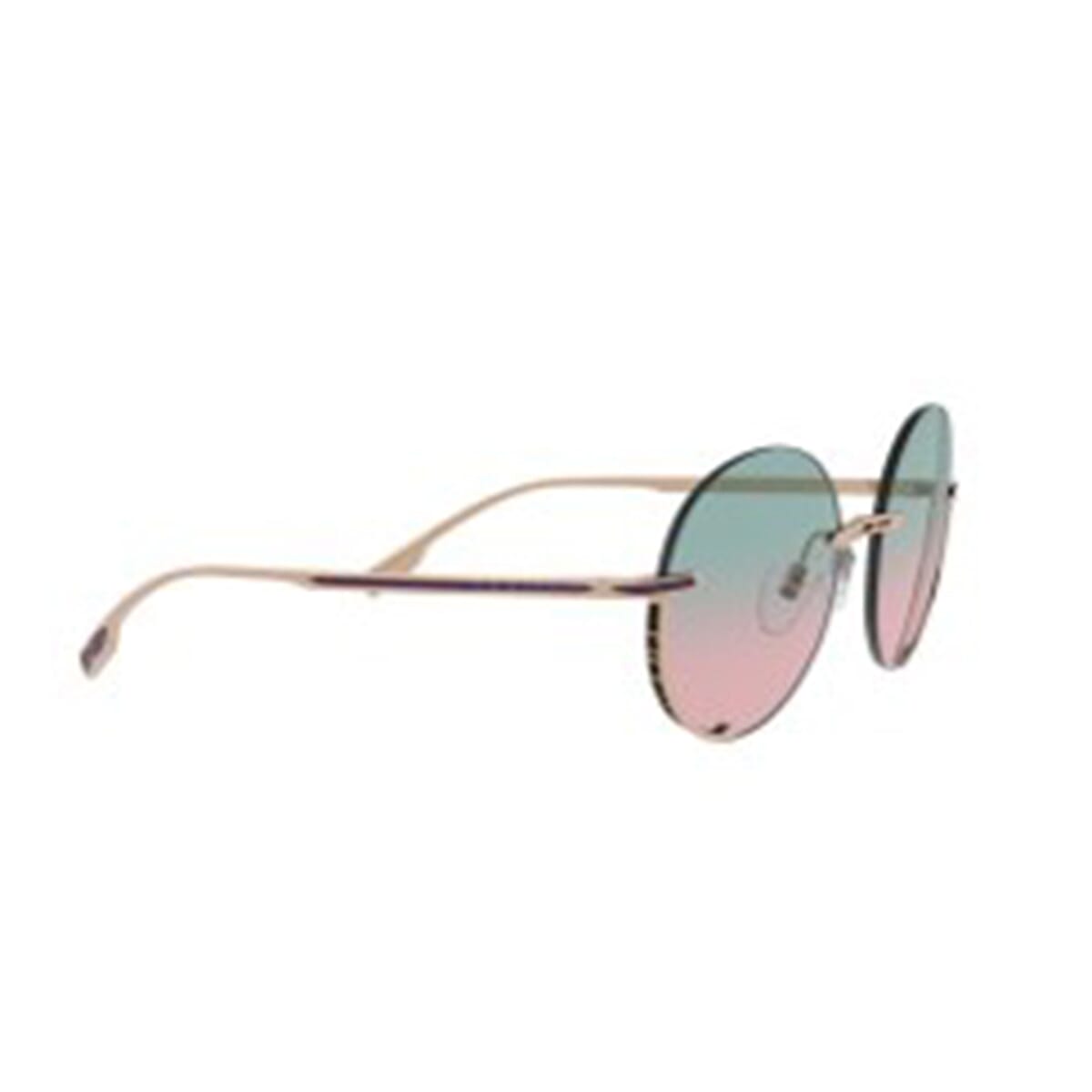 Designer Closeout Buy- BVLGARI  Sunglasses Rimless Gold Frame with - Pink & Blue Lens