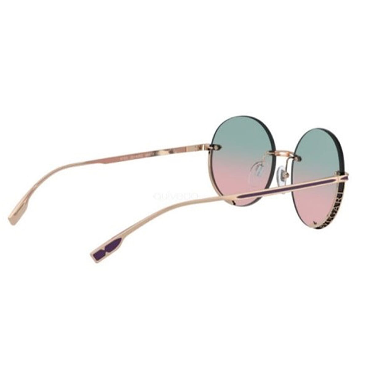 Designer Closeout Buy- BVLGARI  Sunglasses Rimless Gold Frame with - Pink & Blue Lens