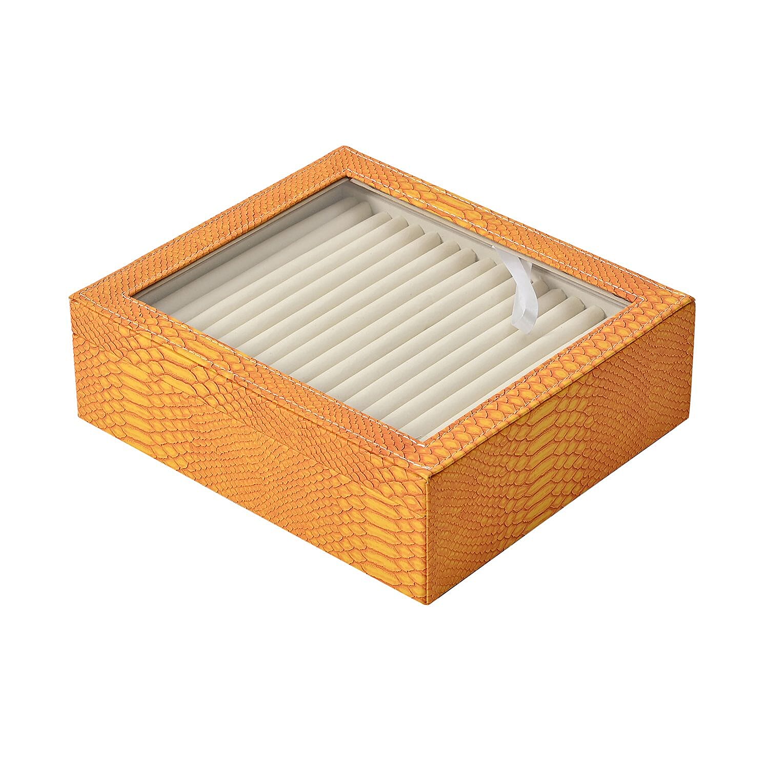 Dragon Skin 2 Layer Elegant Ring Box (Size 30x27x8 cm) - Yellow