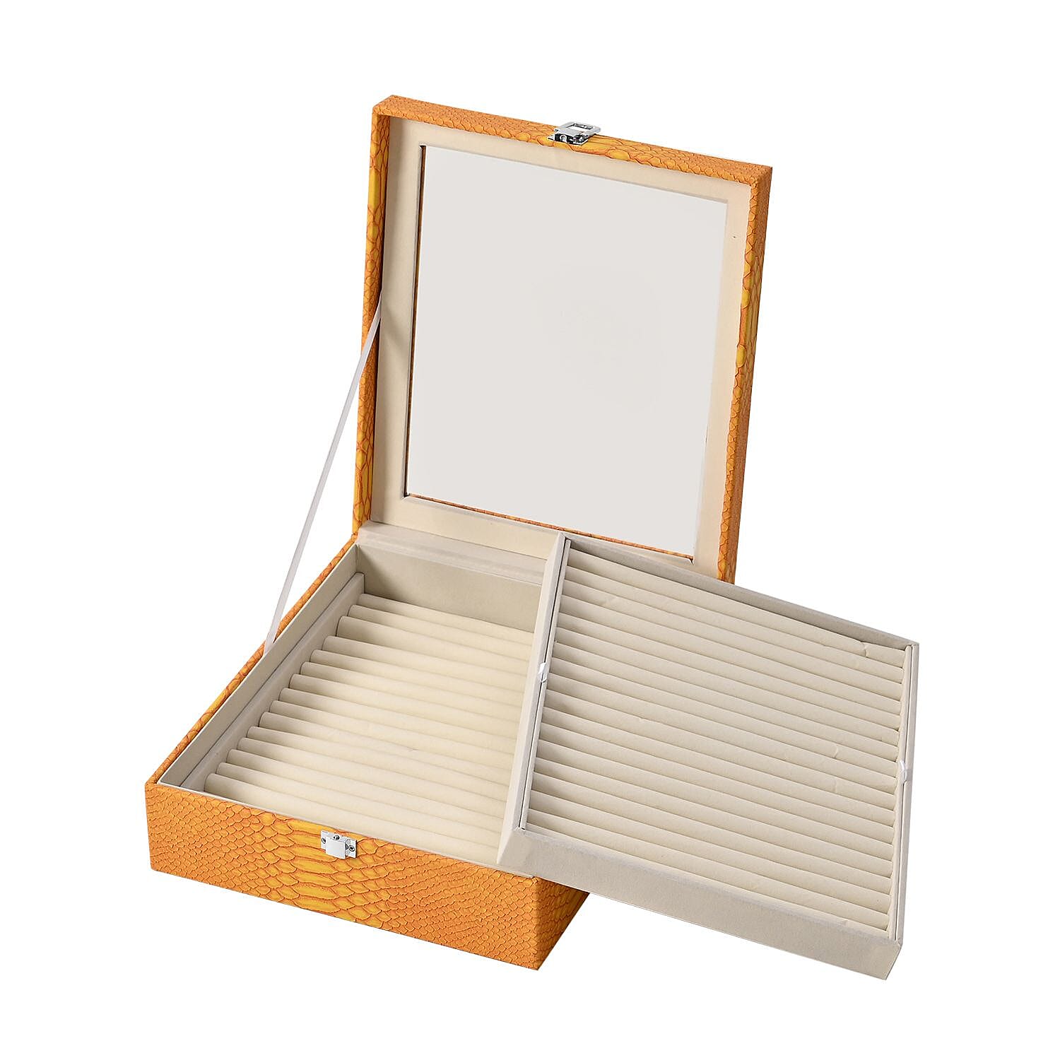 Solid Jewellery Organiser (Size 12x10x3 in) - Yellow