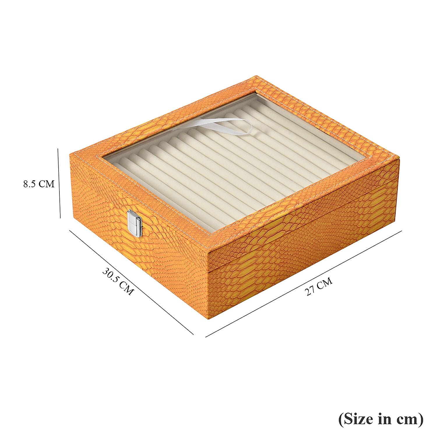 Solid Jewellery Organiser (Size 12x10x3 in) - Yellow
