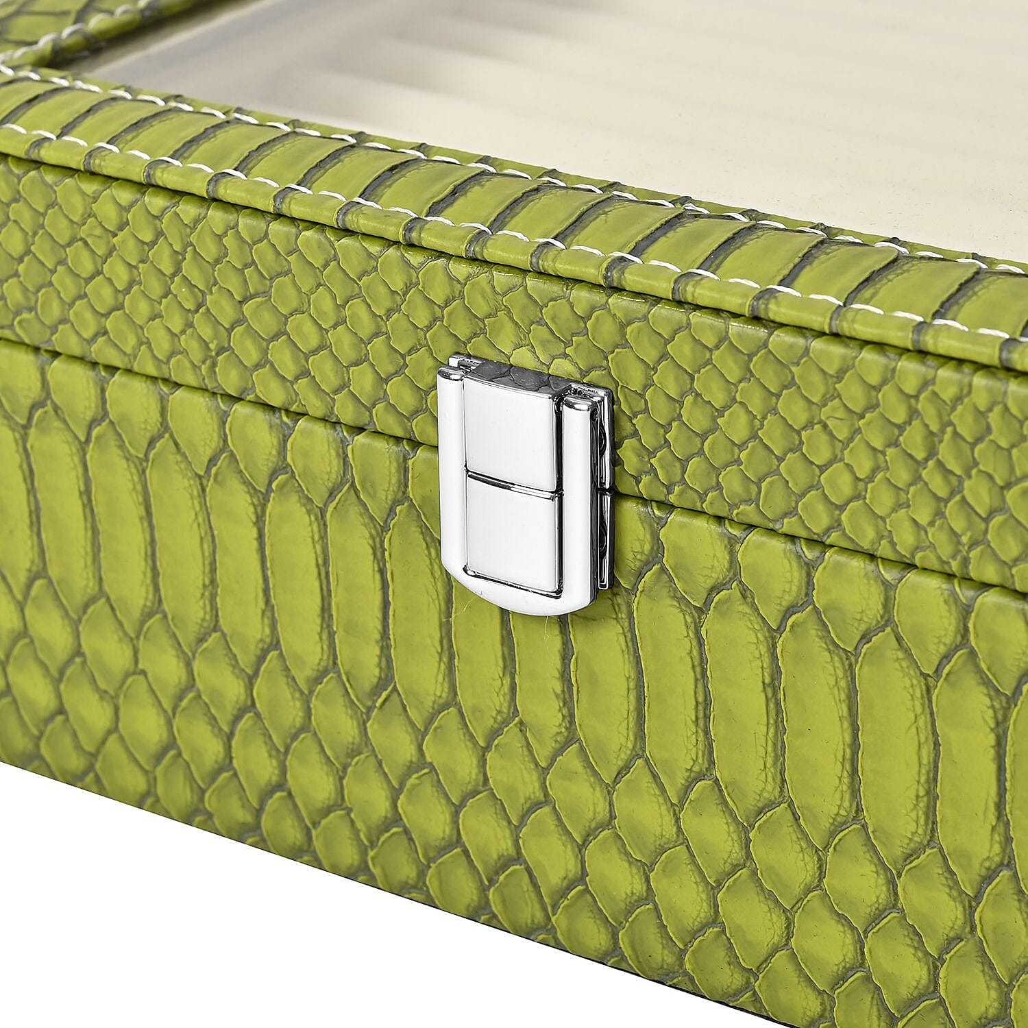 Dragon Skin 2 Layer Elegant Ring Box (Size 30x27x8 cm) - Green