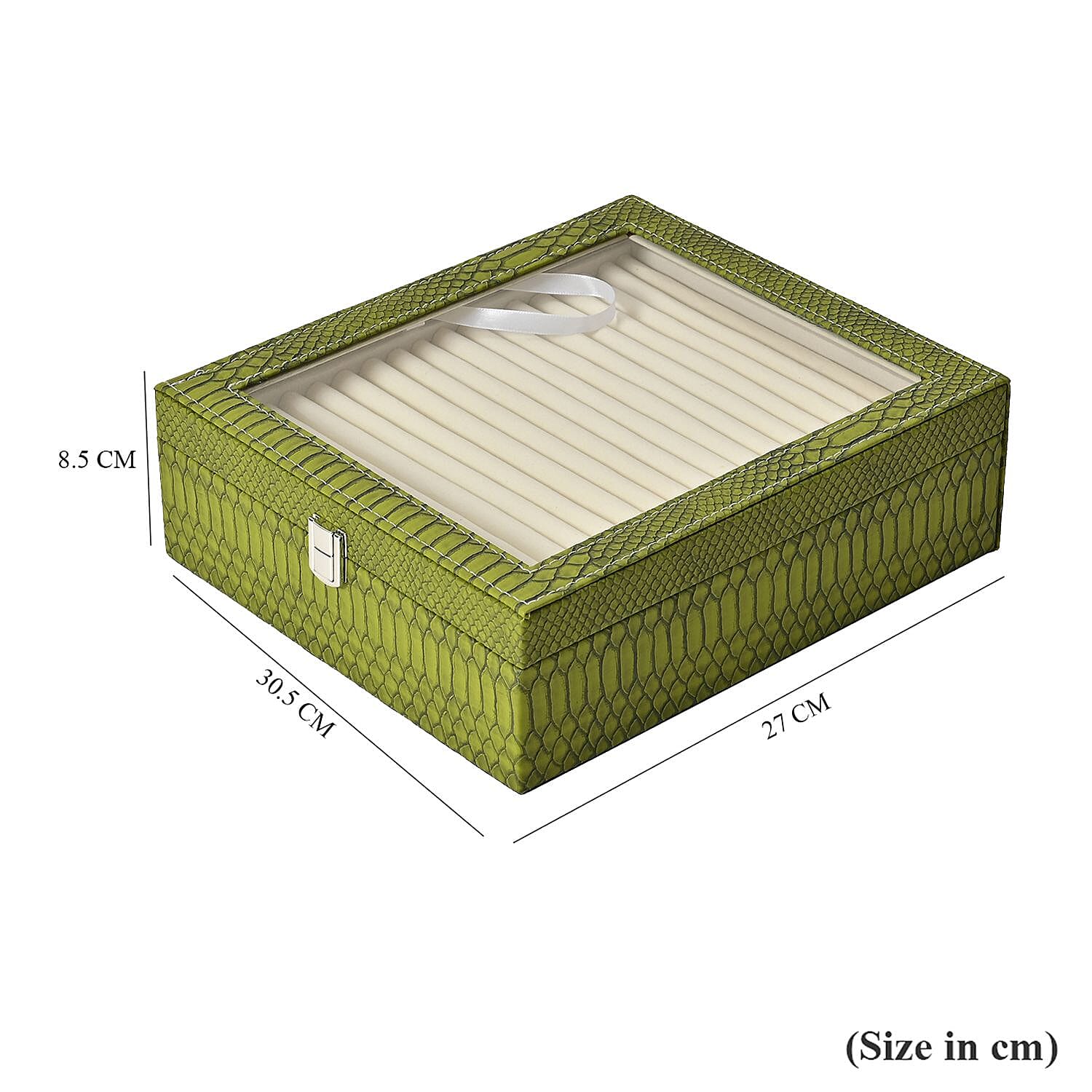 Dragon Skin 2 Layer Elegant Ring Box (Size 30x27x8 cm) - Green