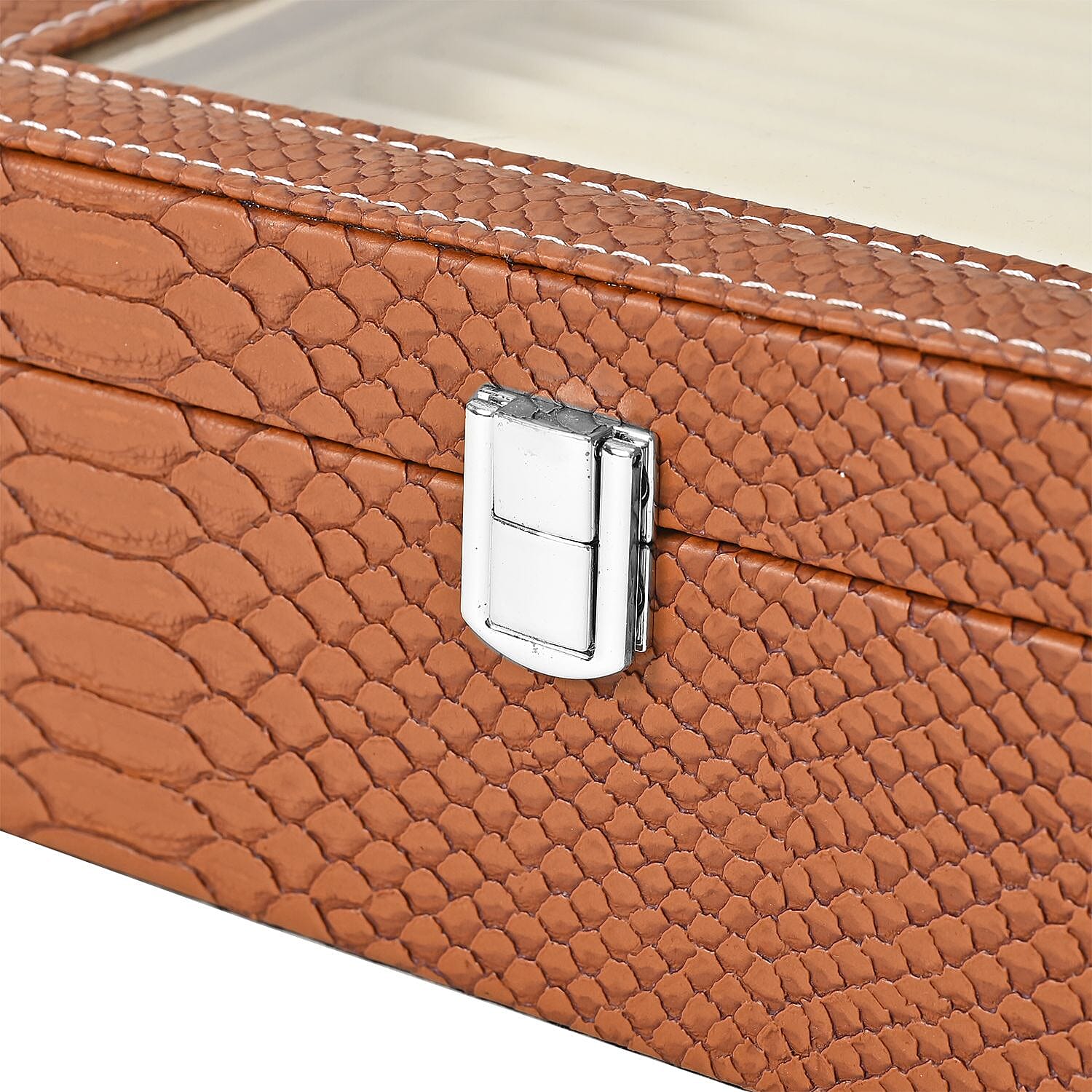 Dragon Skin 2 Layer Elegant Ring Box (Size 30x27x8 cm) - Brown