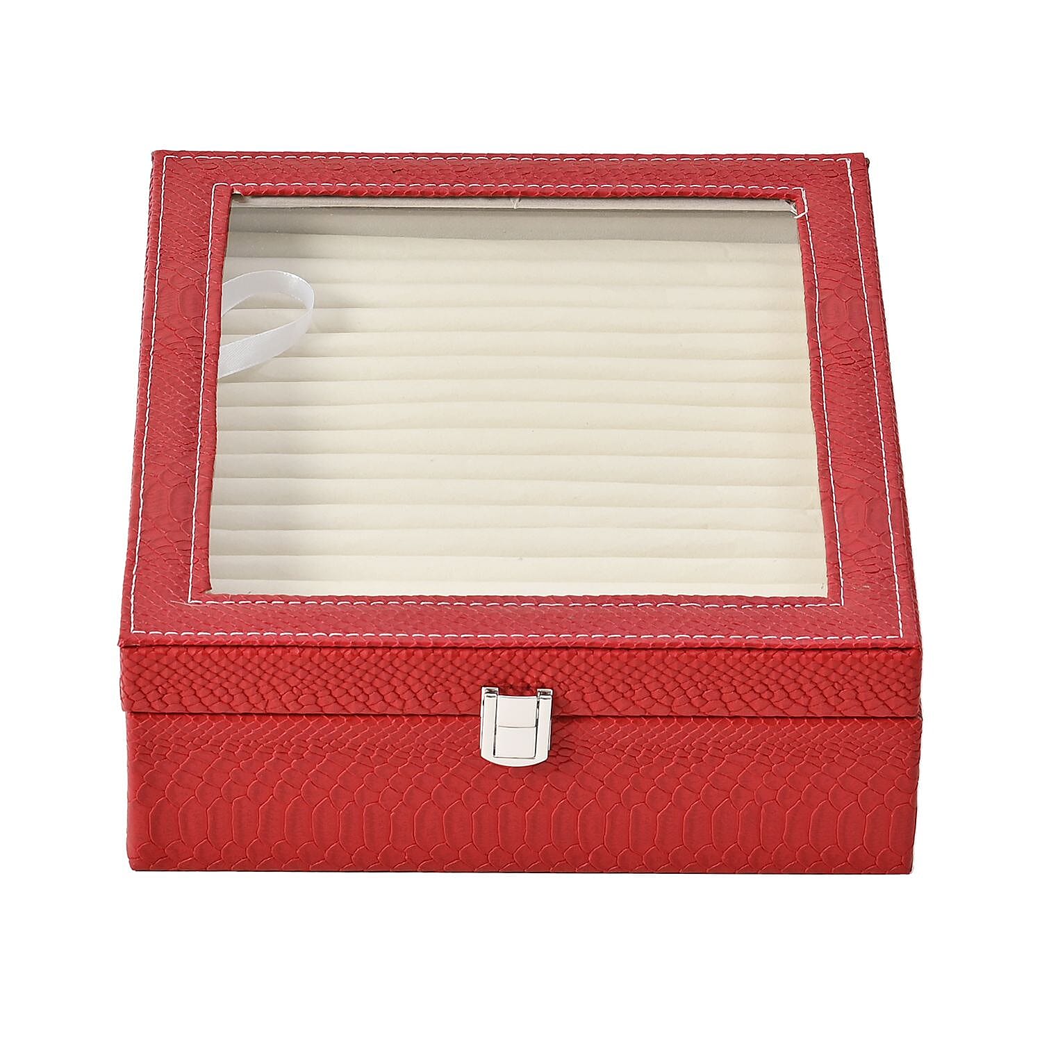 Dragon Skin 2 Layer Elegant Ring Box (Size 30x27x8 cm) - Burgundy