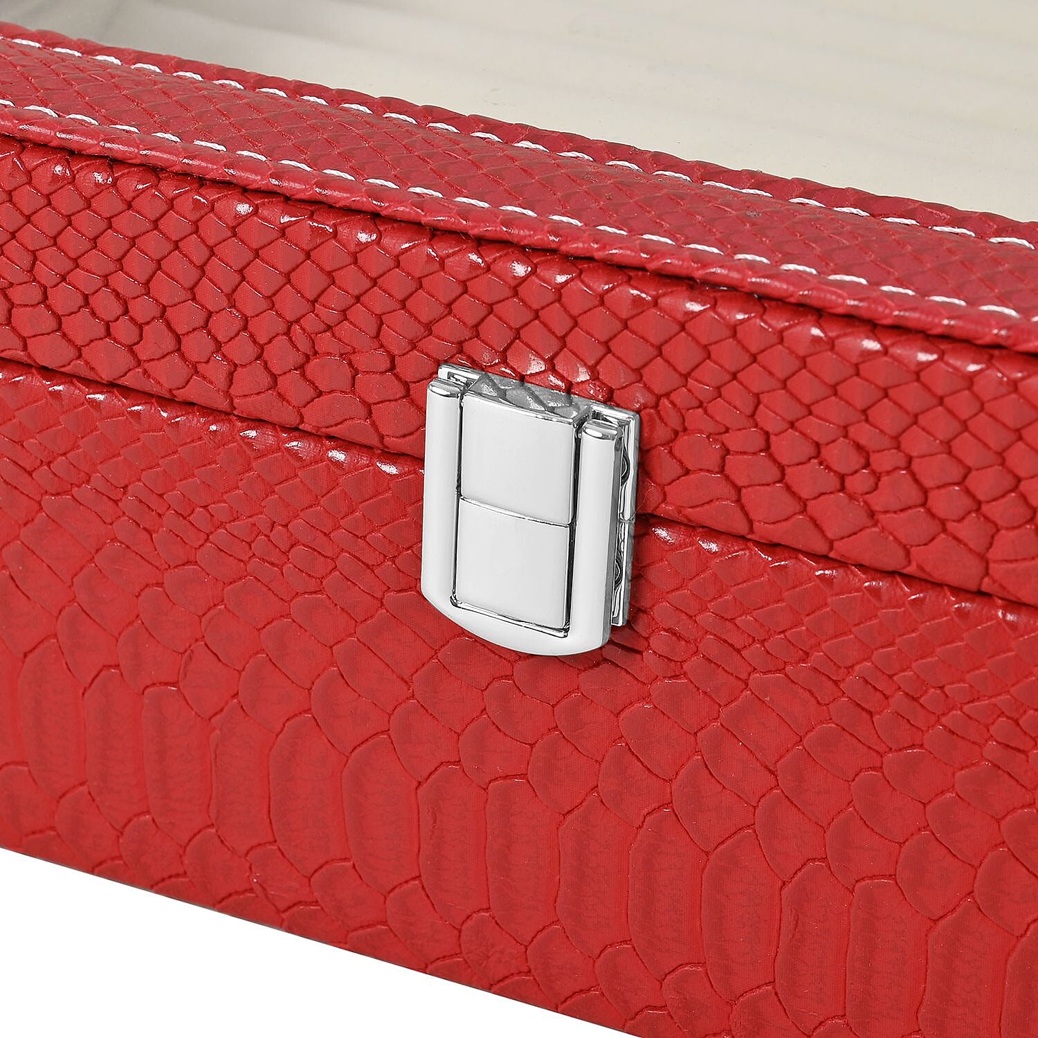 Dragon Skin 2 Layer Elegant Ring Box (Size 30x27x8 cm) - Burgundy