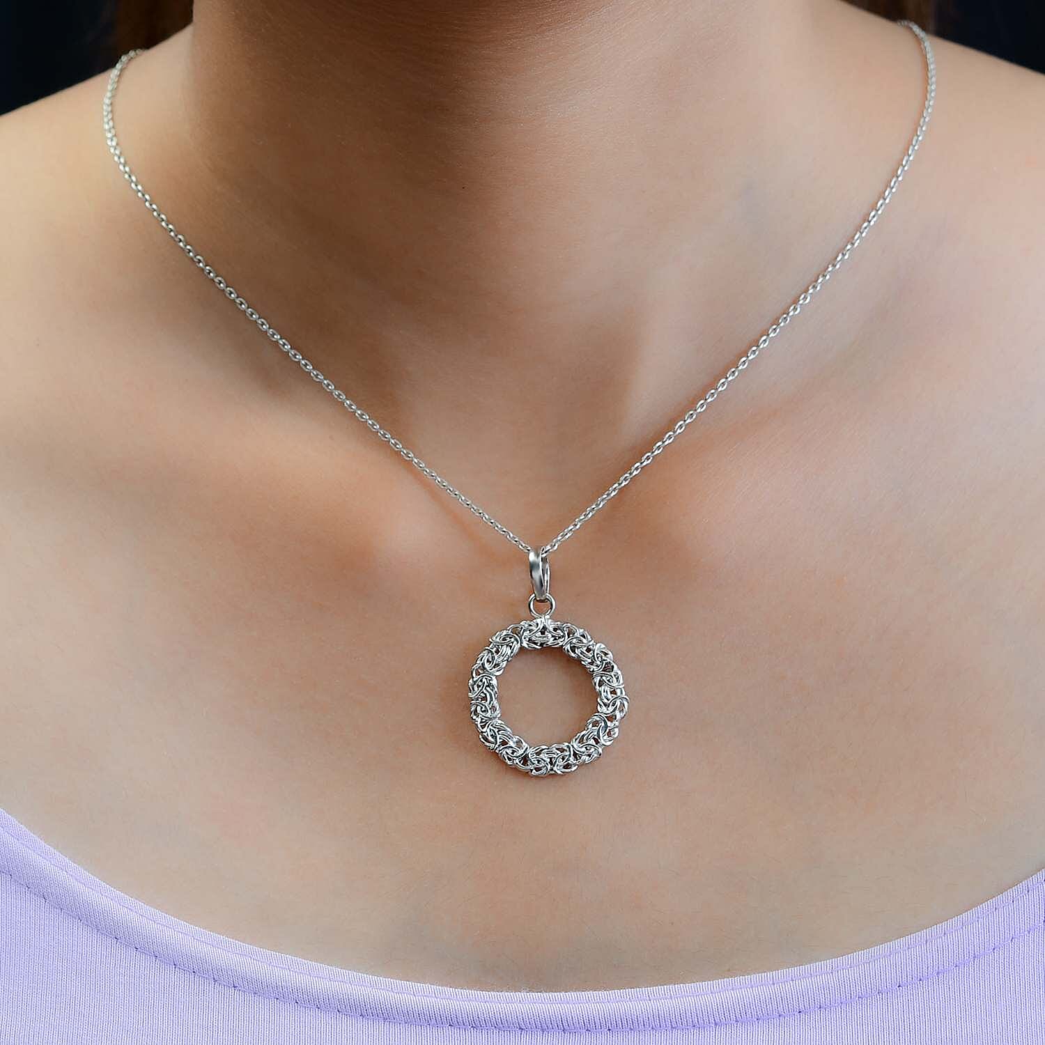 Platinum Overlay Sterling Silver Byazantine Pendant