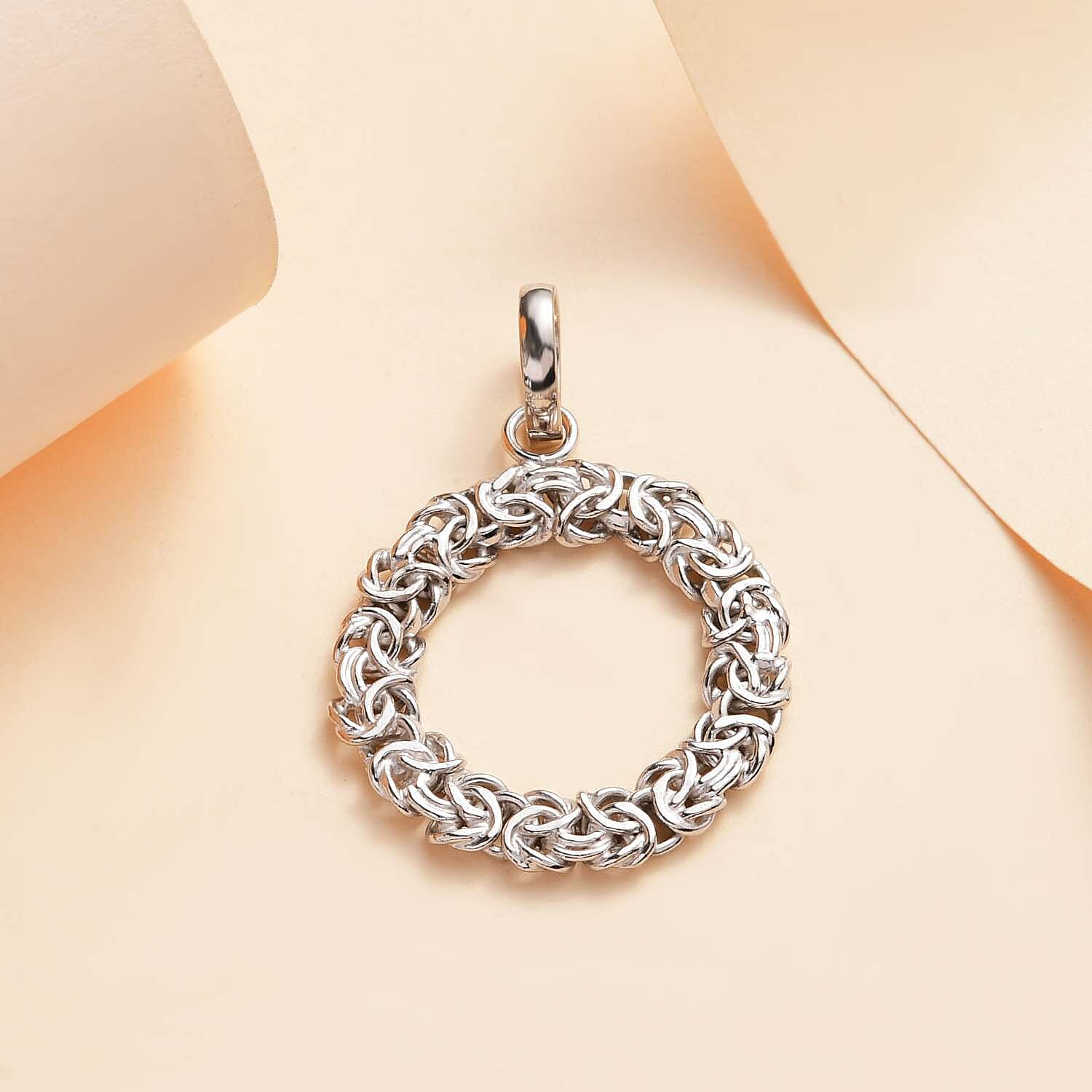 Platinum Overlay Sterling Silver Byazantine Pendant