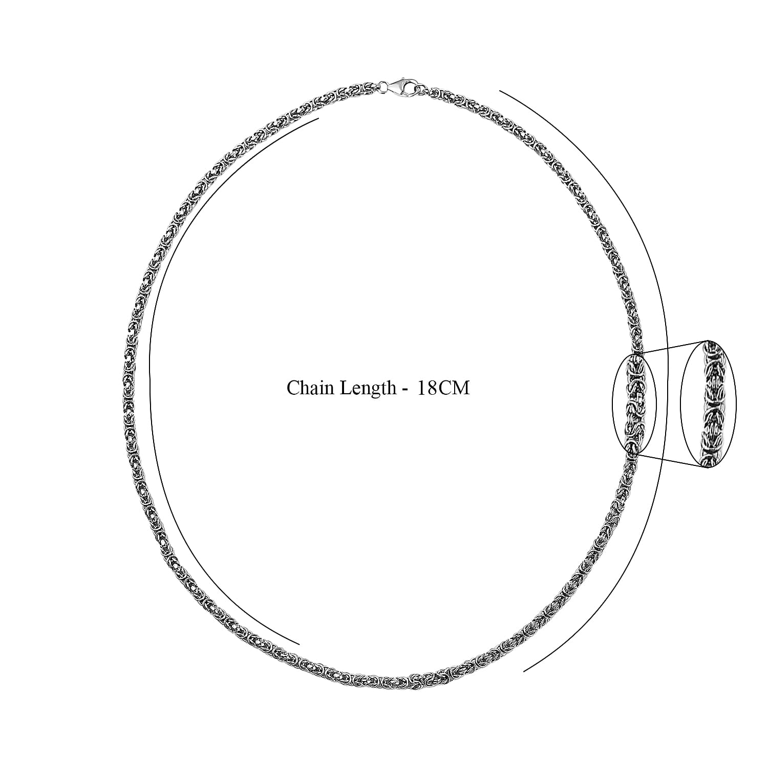 Platinum Overlay Sterling Silver Necklace (Size - 20), Silver Wt. 20.77 Gms Platinum Overlay Sterling Silver Necklace (Size - 20), Silver Wt. 20.77 Gms