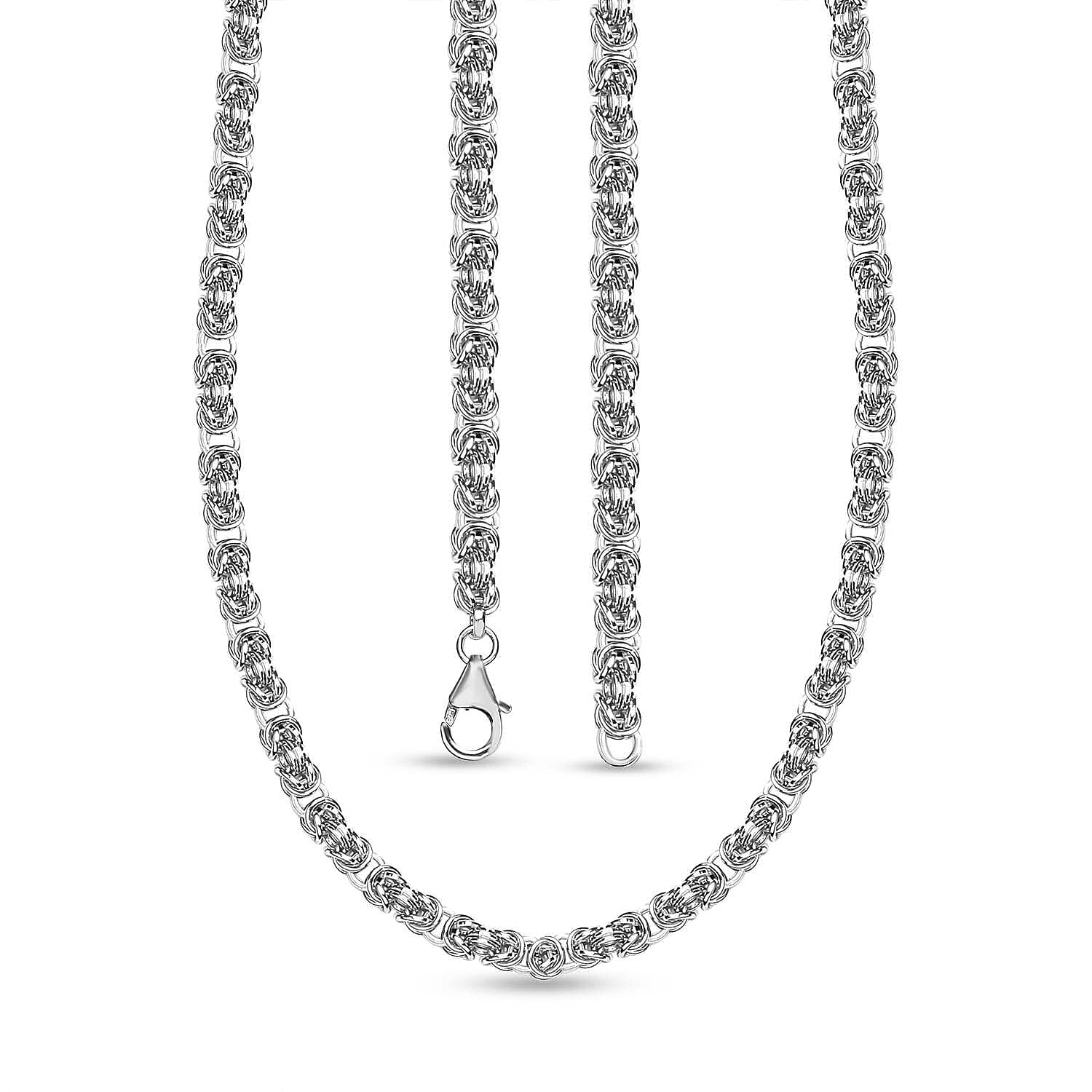 Platinum Overlay Sterling Silver Necklace (Size - 20), Silver Wt. 20.77 Gms Platinum Overlay Sterling Silver Necklace (Size - 20), Silver Wt. 20.77 Gms
