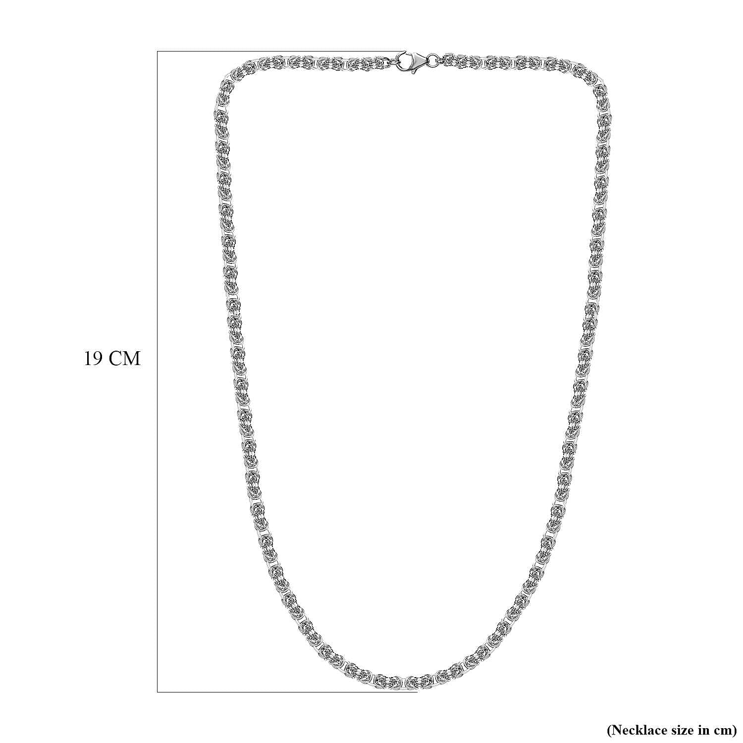 Platinum Overlay Sterling Silver Necklace (Size - 20), Silver Wt. 20.77 Gms Platinum Overlay Sterling Silver Necklace (Size - 20), Silver Wt. 20.77 Gms