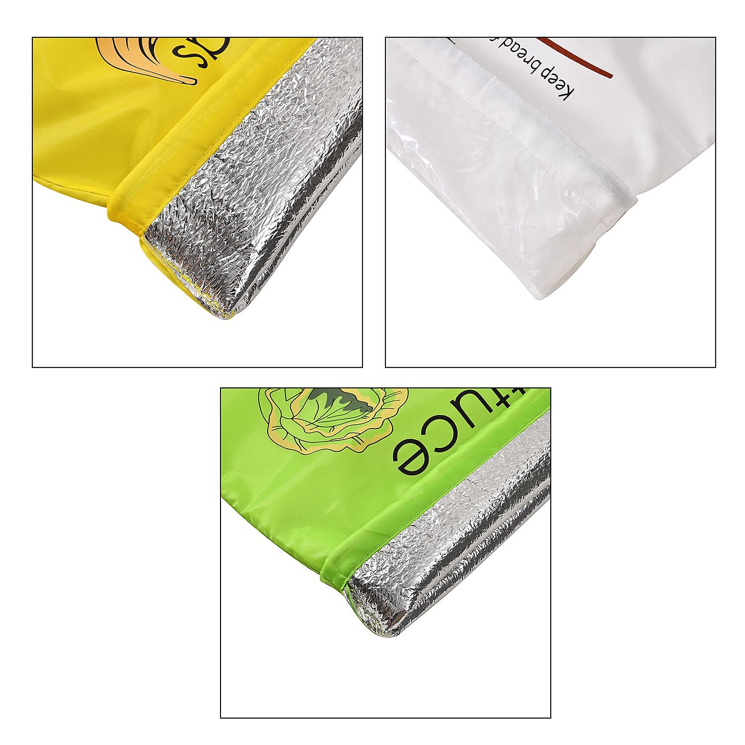 Homesmart Set of 3 Fresh Tie and Bread Bags - Green, Yellow - White Homesmart Set of 3 Fresh Tie and Bread Bags - Green, Yellow - White