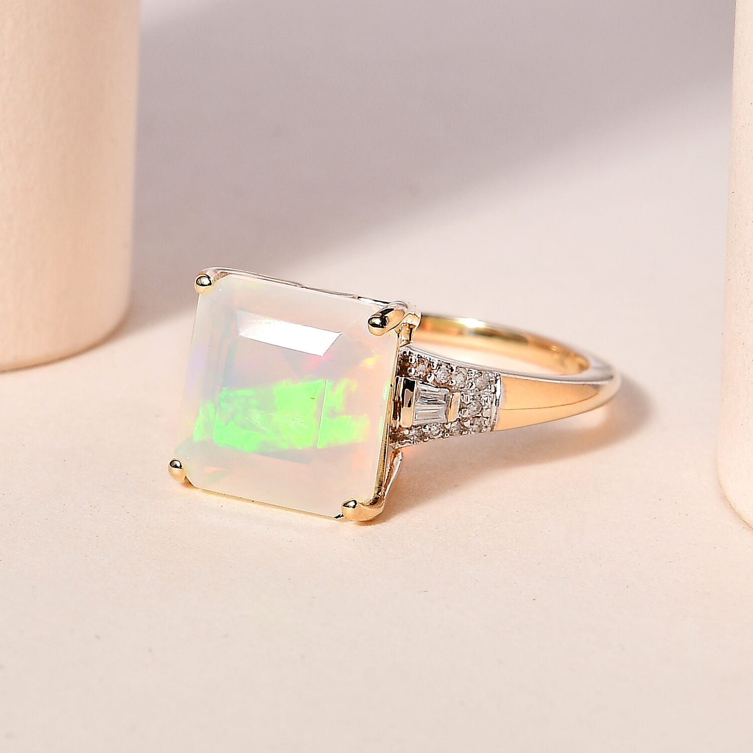 Square cut hot sale opal ring