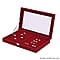 Portable Velvet Ring Box with Glass Window (Half Big & Small Ring Rows) (Size - 29x18x4 cm) - Cream