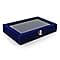 Portable Velvet Ring Box with Glass Window (Half Big & Small Ring Rows) (Size - 29x18x4 cm) - Cream