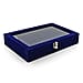 Portable Velvet Ring Box with Glass Window (Half Big & Small Ring Rows) (Size - 29x18x4 cm) - Cream