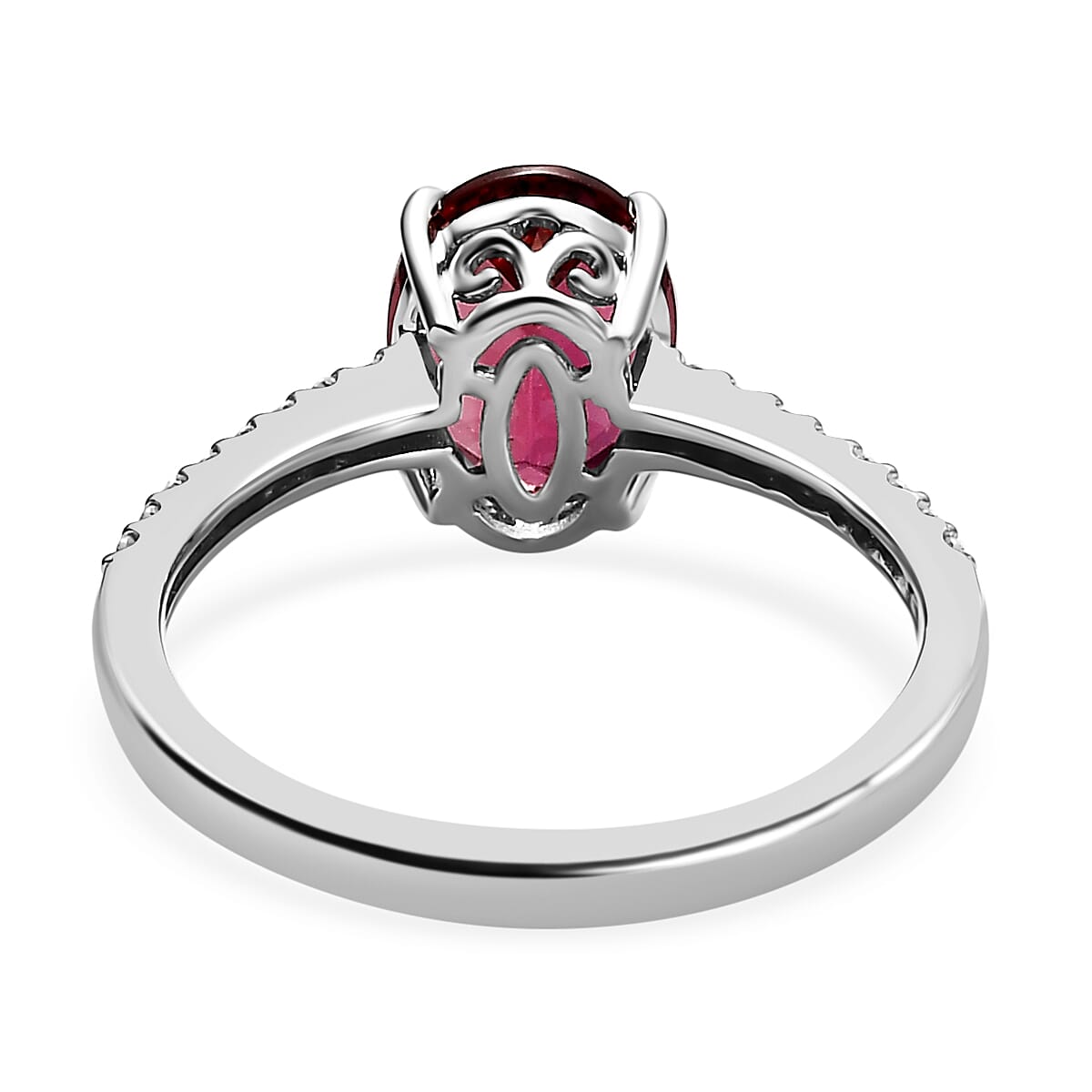 950 Platinum AAAA Rubellite and Diamond (EF-VS2) Solitaire Ring 2.19 Ct