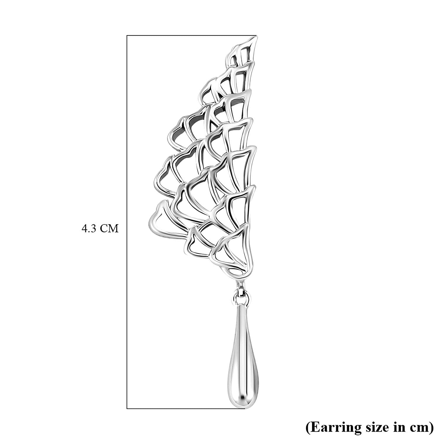 LucyQ Angel Wing Collection - Rhodium Overlay Sterling Silver Earrings, Silver Wt 7.00 Gms