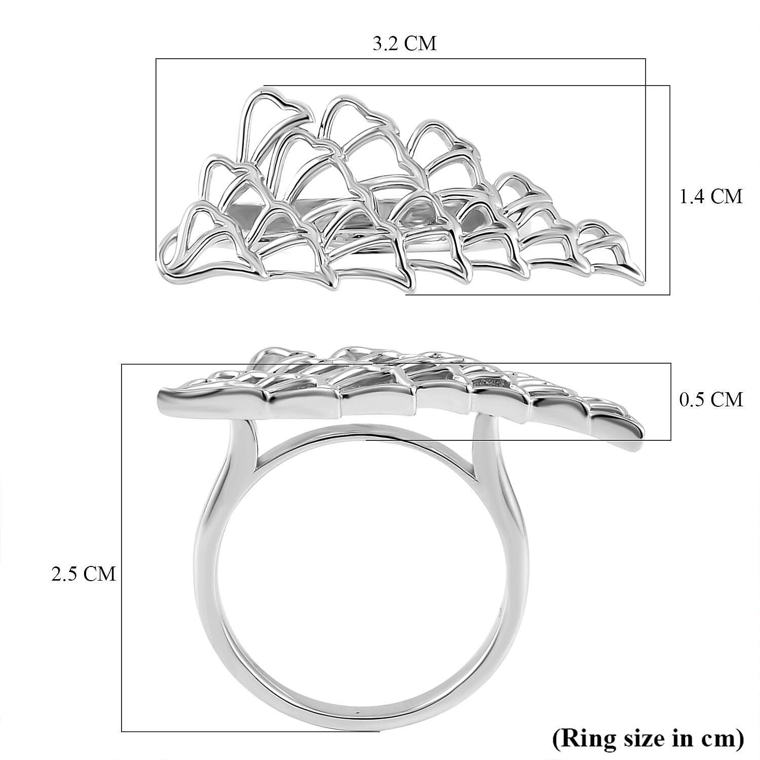 LucyQ Angel Wing Collection - Rhodium Overlay Sterling Silver Ring LucyQ Angel Wing Collection - Rhodium Overlay Sterling Silver Ring