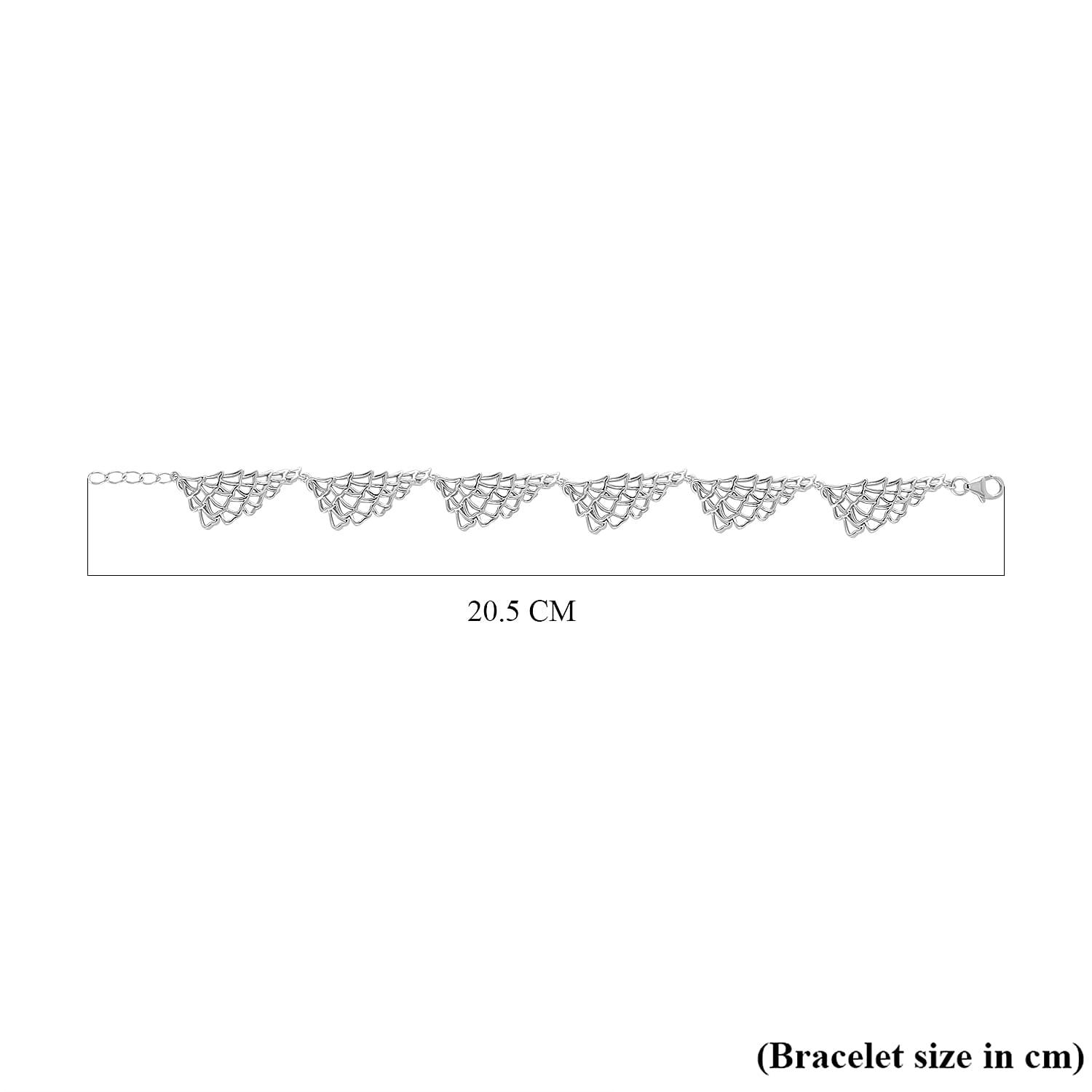 LucyQ Angel Wing Collection - Rhodium Overlay Sterling Silver Bracelet (Size - 7.5 with Half Inch Ext.)