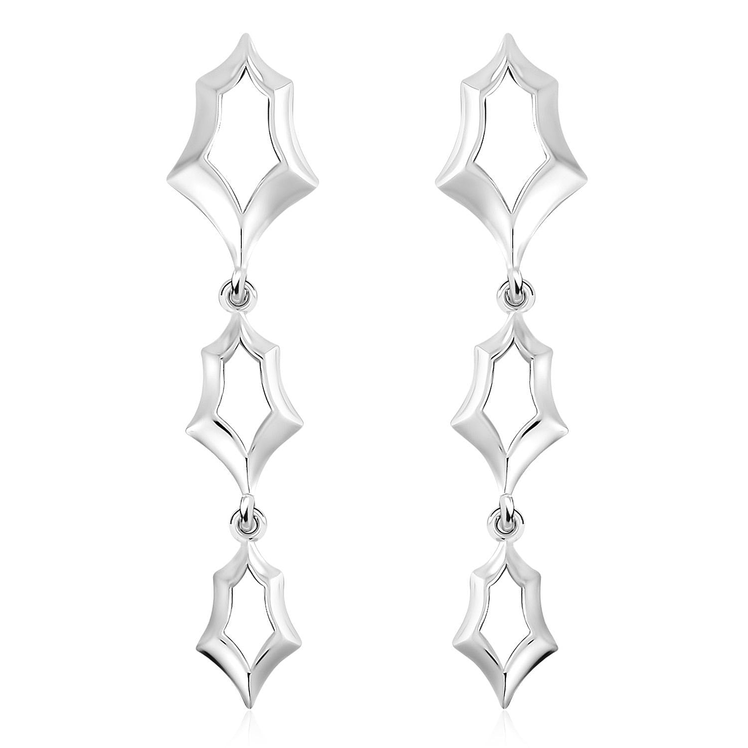 Lucy Q Spider Web Collection - Rhodium Overlay Sterling Silver Dangle Earrings