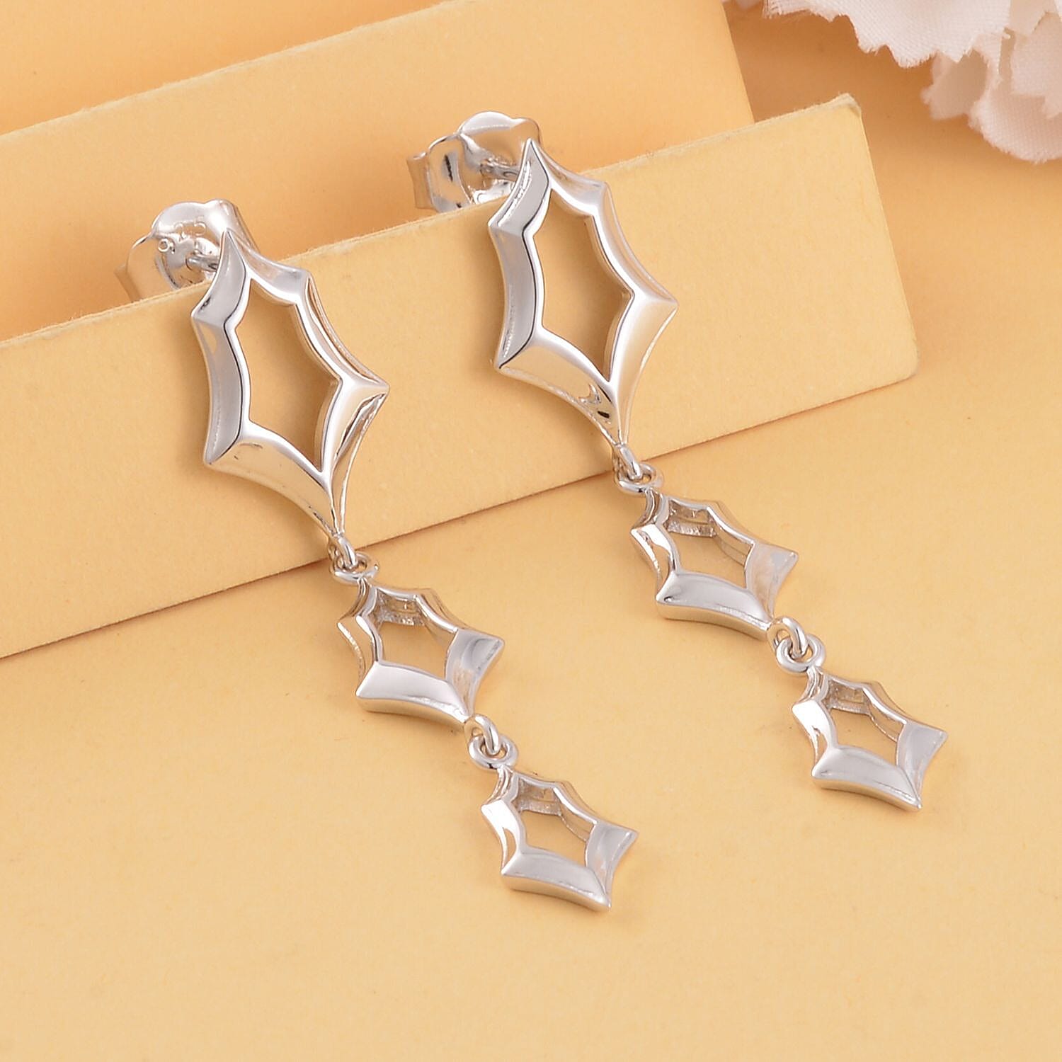 Lucy Q Spider Web Collection - Rhodium Overlay Sterling Silver Dangle Earrings