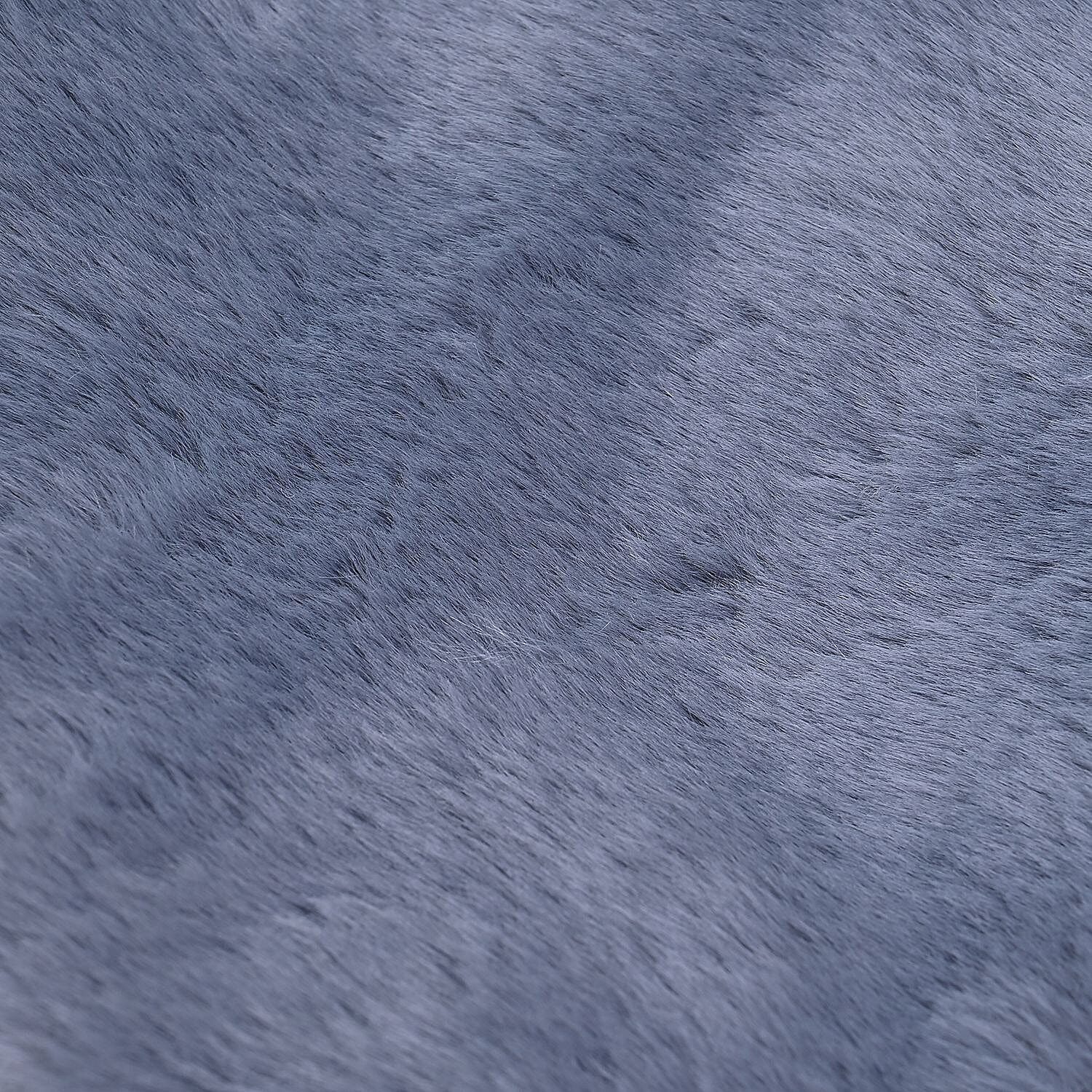 Faux Fur Snow Leopard Pattern Hat and Scarf - Grey