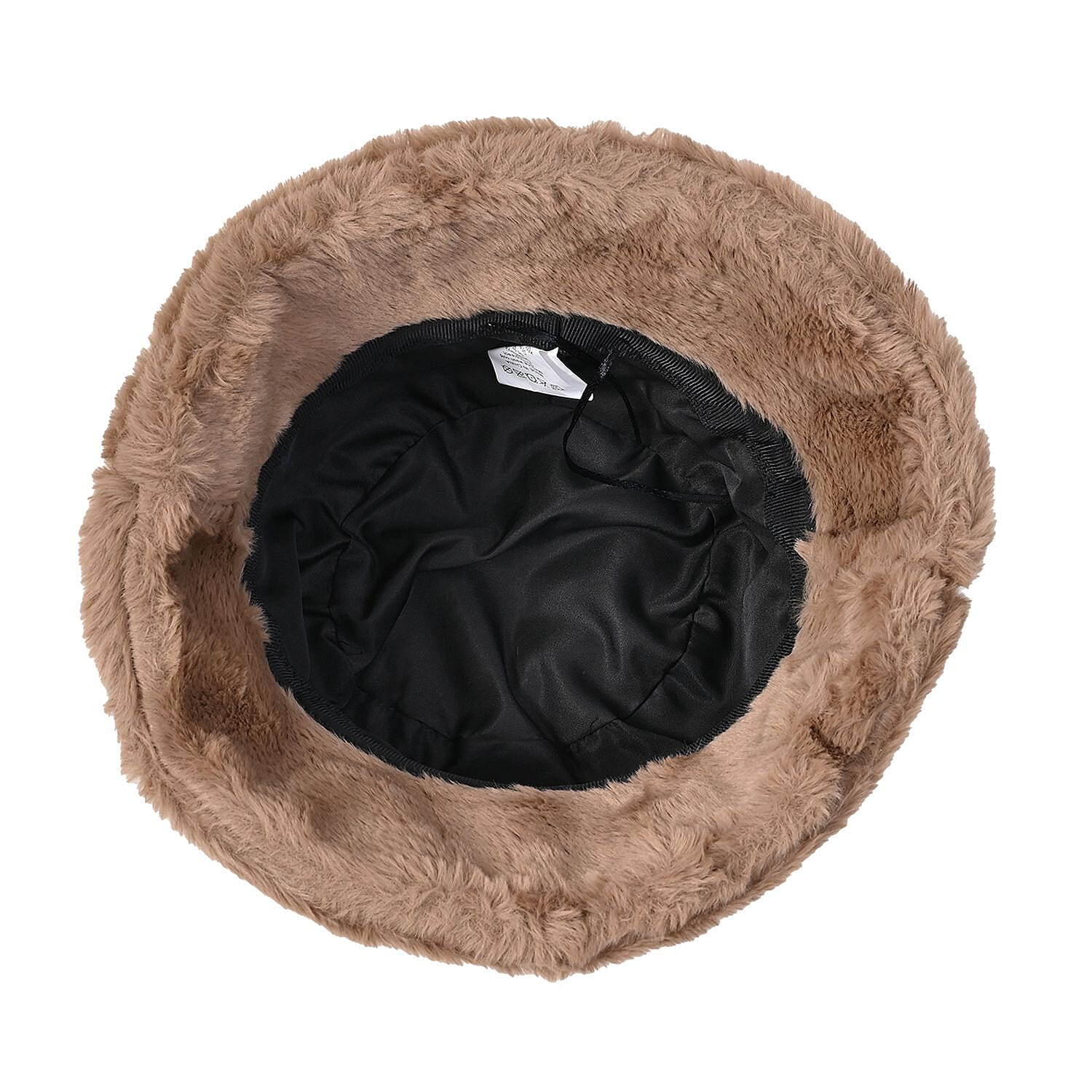 Faux Fur Leopard Pattern Hat and Scarf - Camel