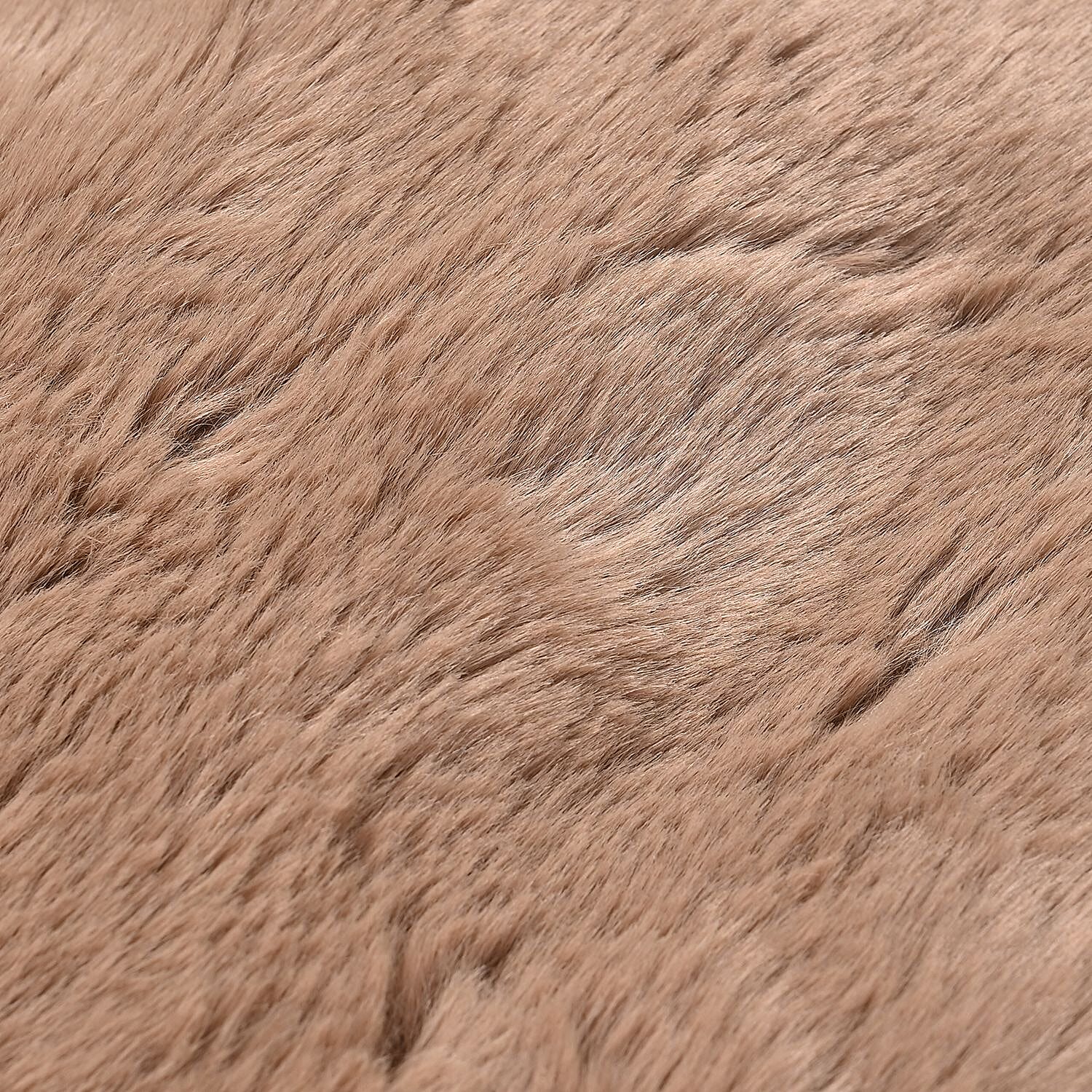 Faux Fur Leopard Pattern Hat and Scarf - Camel