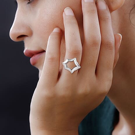 Lucy Q Spider Web Collection - Rhodium Overlay Sterling Silver Ring