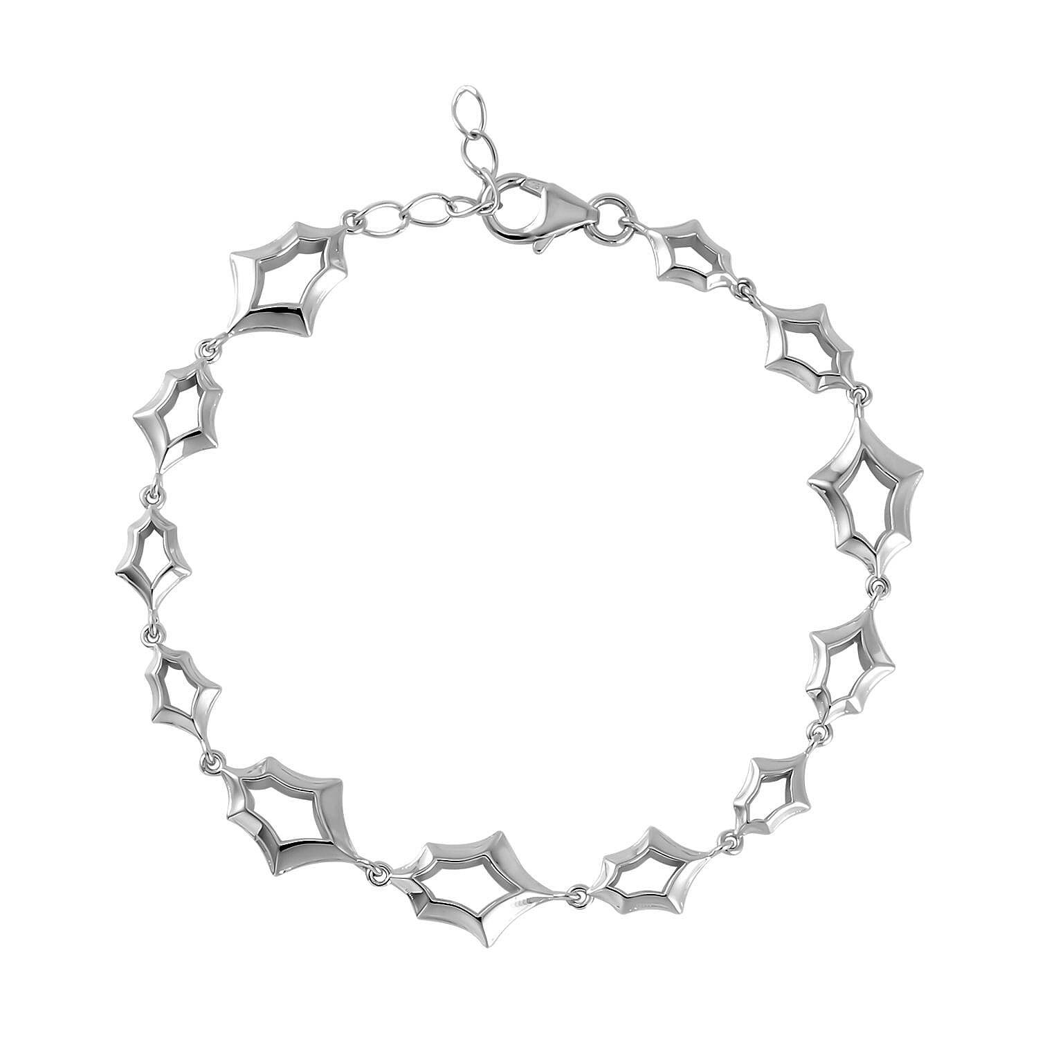 Lucy Q Spider Collection - Rhodium Overlay Sterling Silver Bracelet (Size - 7-1 inch Ext.), Silver Wt. 10.35 Gms