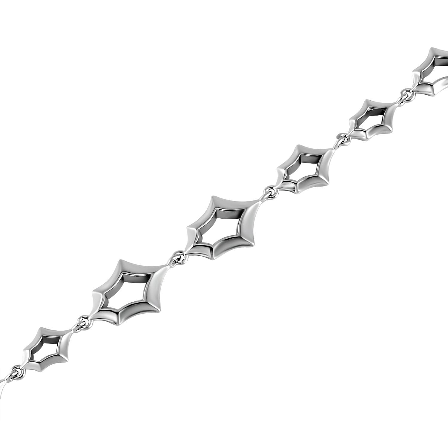 Lucy Q Spider Collection - Rhodium Overlay Sterling Silver Bracelet (Size - 7-1 inch Ext.), Silver Wt. 10.35 Gms