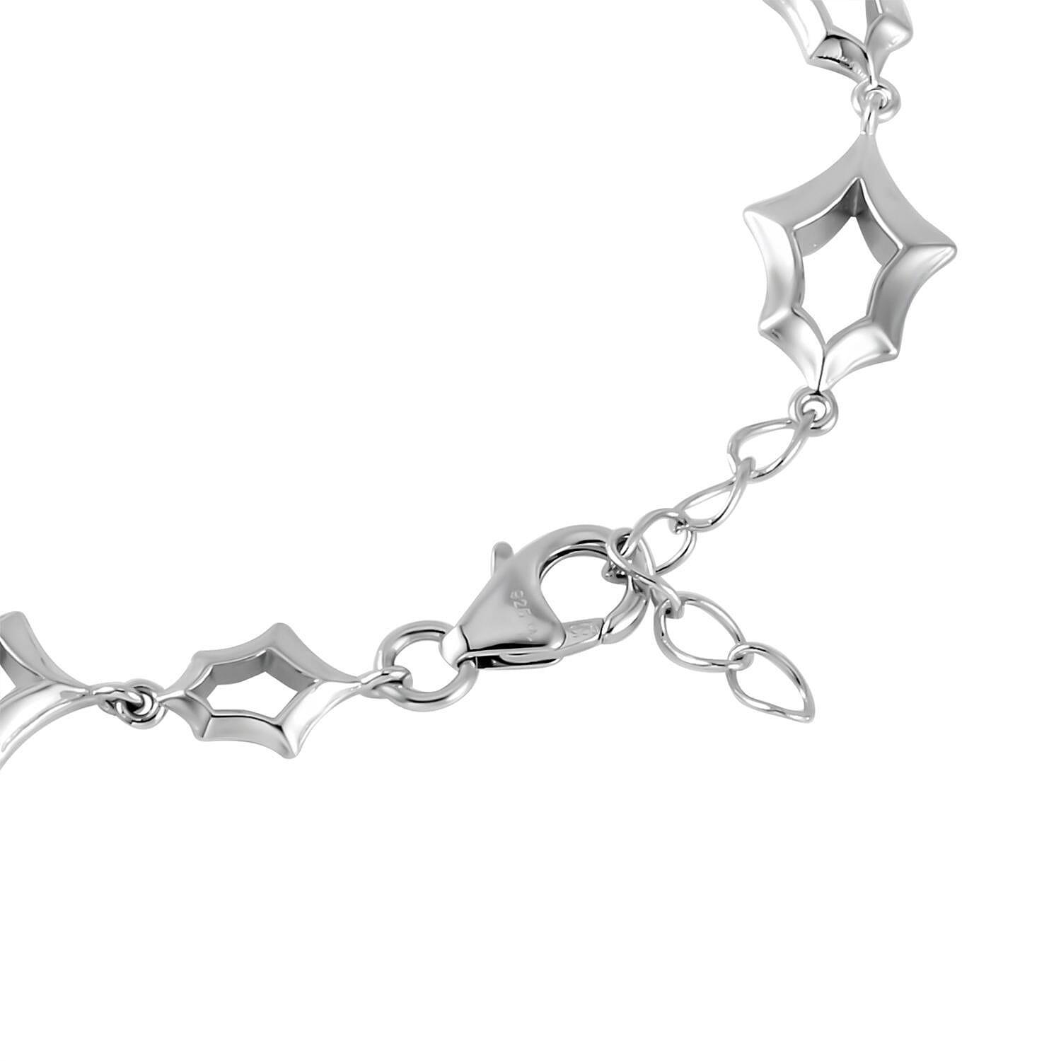 Lucy Q Spider Collection - Rhodium Overlay Sterling Silver Bracelet (Size - 7-1 inch Ext.), Silver Wt. 10.35 Gms