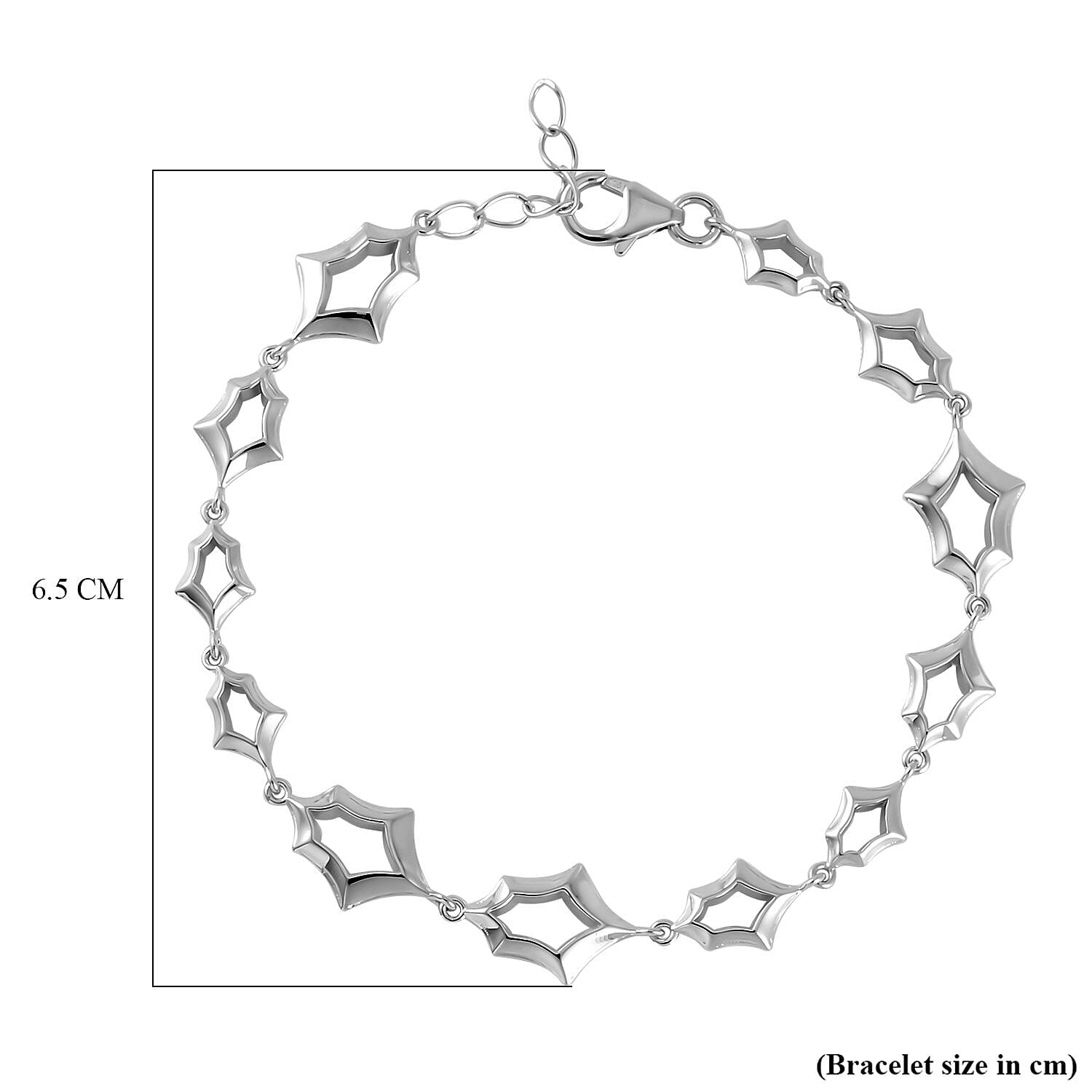 Lucy Q Spider Collection - Rhodium Overlay Sterling Silver Bracelet (Size - 7-1 inch Ext.), Silver Wt. 10.35 Gms