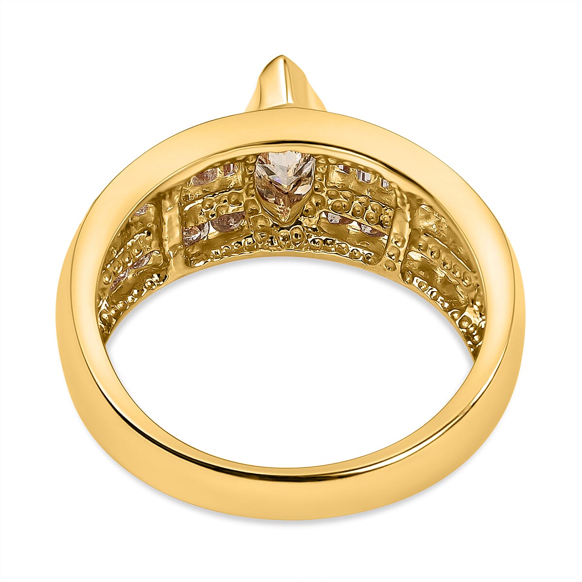 NY Close Out- 14K Yellow Gold Natural Yellow Diamond (Mrq. 0.62 Solitaire I1) and White Diamond (I1-G-H) Ring 1.50 Ct NY Close Out- 14K Yellow Gold Natural Yellow Diamond (Mrq. 0.62 Solitaire I1) and White Diamond (I1-G-H) Ring 1.50 Ct