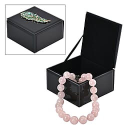 Square Glass Mirrored Jewellery Box with Crystal Flower on Top