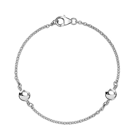 Platinum Overlay Sterling Silver Bracelet (Size - 7.5)
