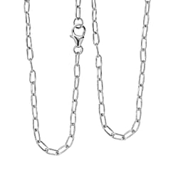 Platinum Overlay Sterling Silver NecklaceE (Size - 20), Silver Wt. 6.4 Gms