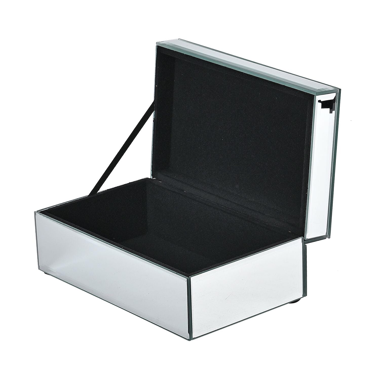 Mirrored Luxury Storage Box With Soft Velvet Inner Lining (Size 21x13x8 cm) - Gold & Lavender