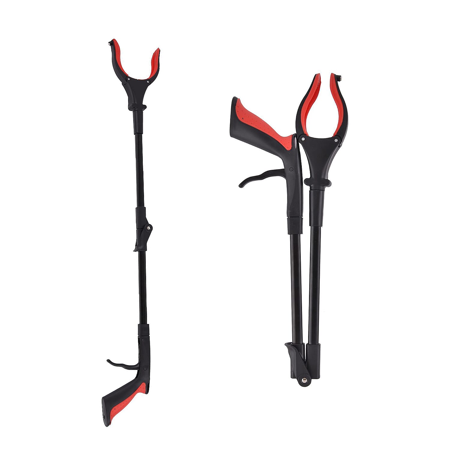 Grabber Tool with Magnet and LED Light (Length-82 cm) 3xLR44 Batteries (Incl.) - Red