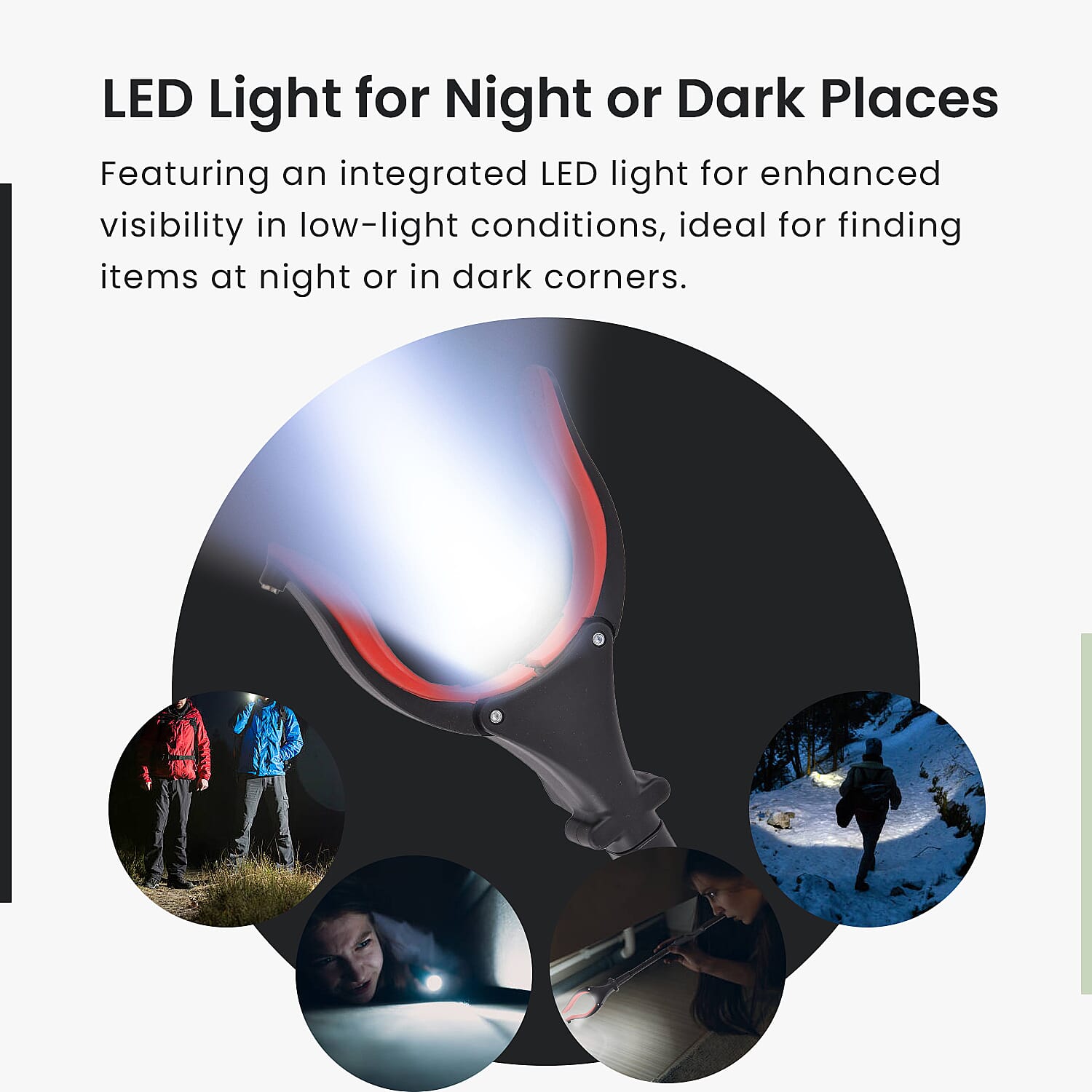 OTO - Back By Demand - Grabber Tool with Magnet and LED Light (Length-82 cm)  - Red